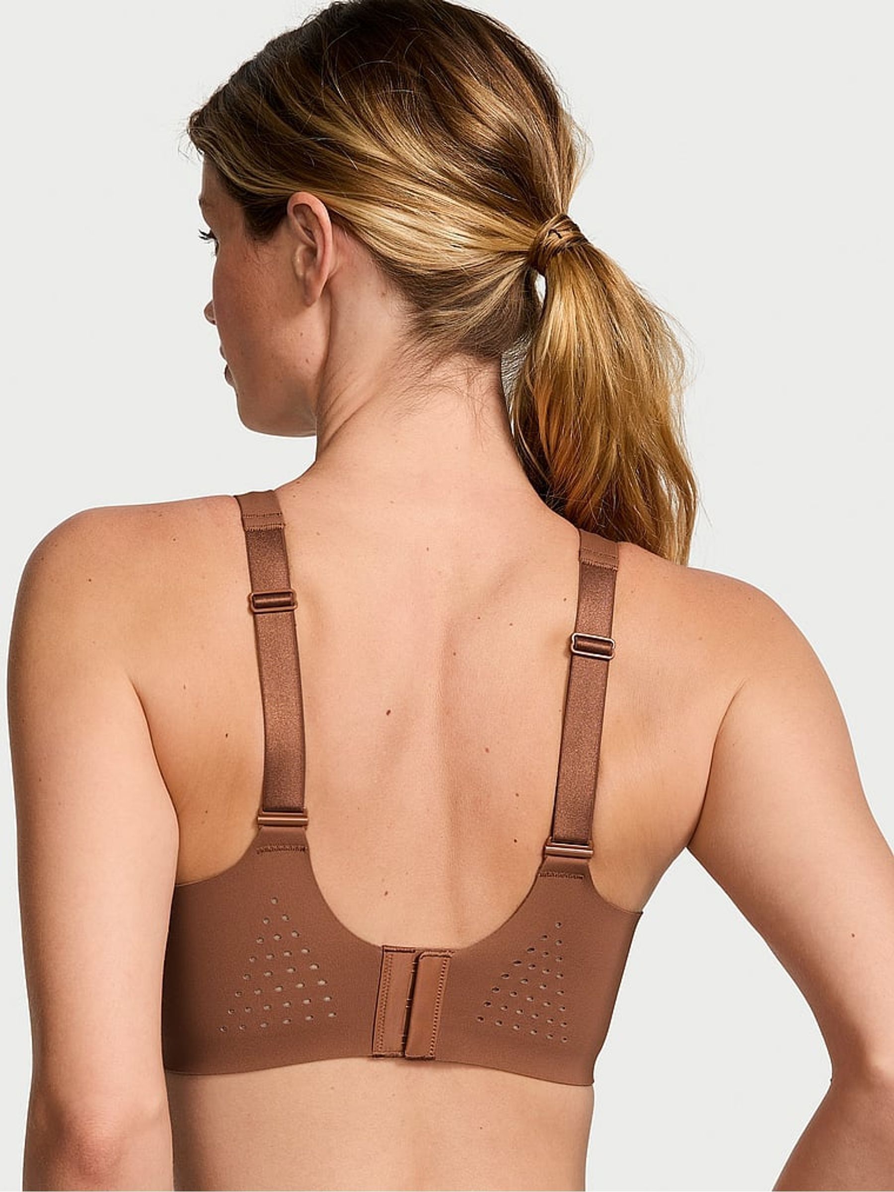 Caramel Brown Back Close Featherweight Max High Support Sports Bra - Image 2 of 4