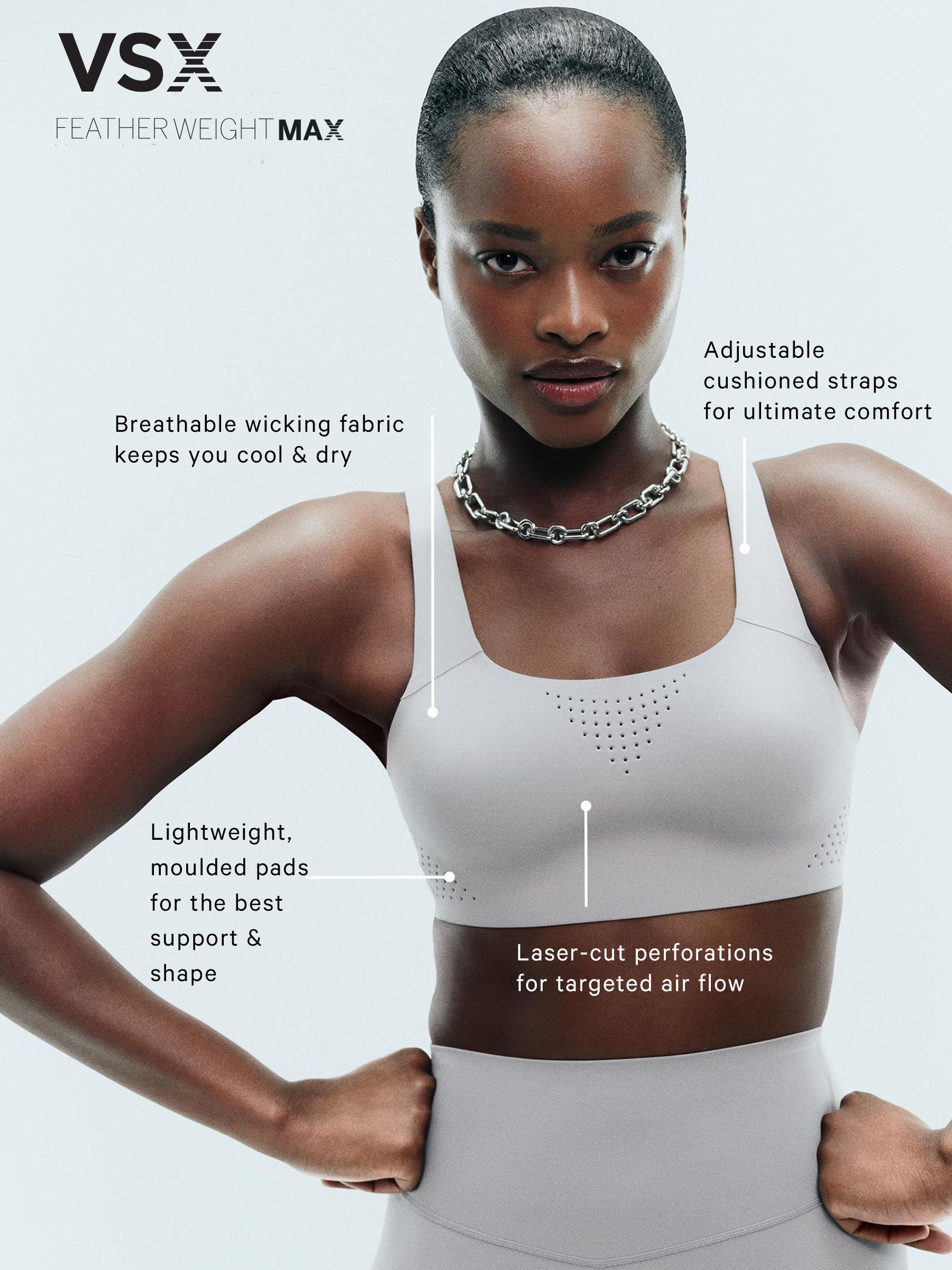 Caramel Brown Back Close Featherweight Max High Support Sports Bra - Image 3 of 3