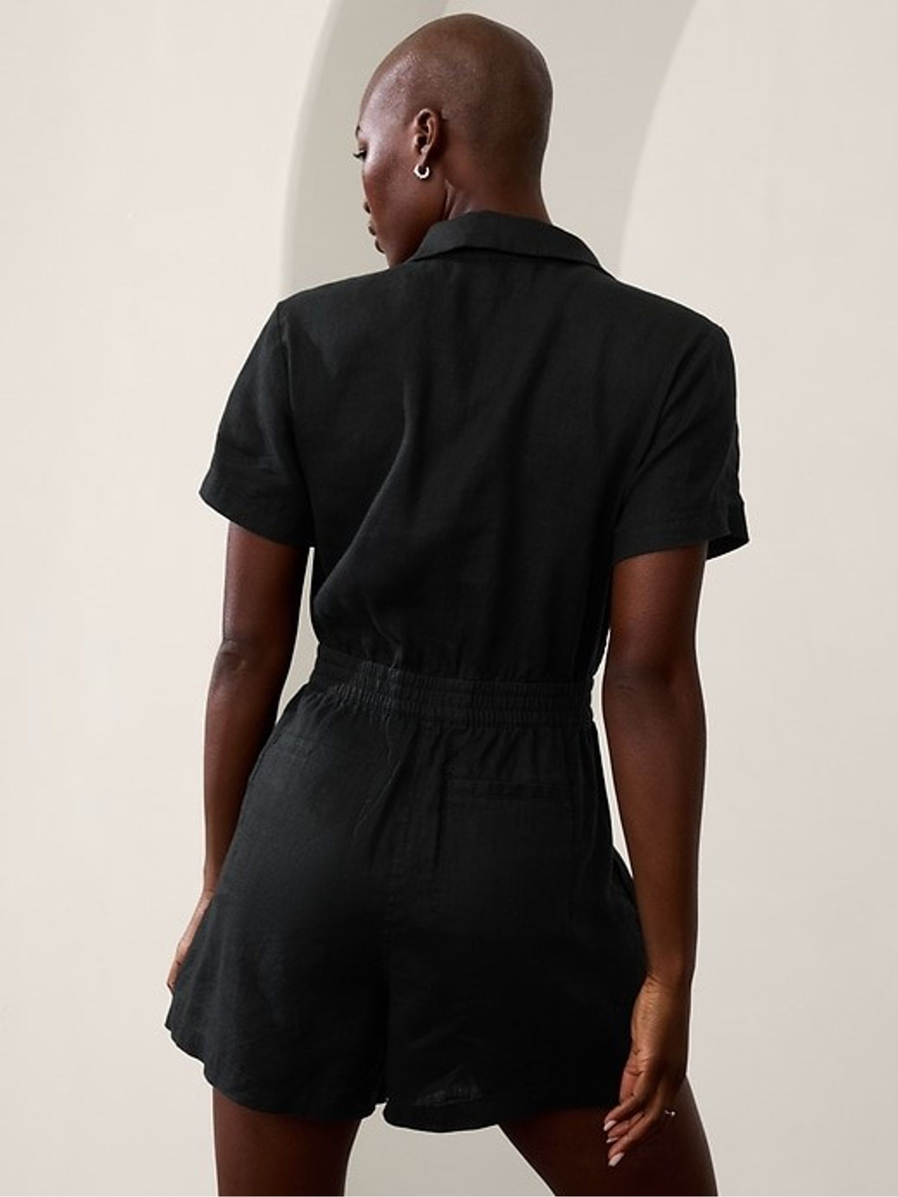 Athleta Black Linen Playsuit - Image 2 of 2