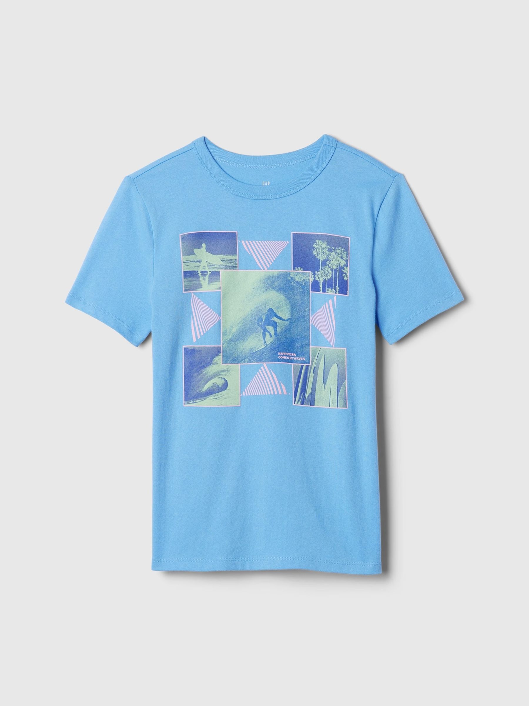 Blue Surfing Logo Graphic Short Sleeve Crew Neck T-Shirt (4-13yrs) - Image 1 of 1