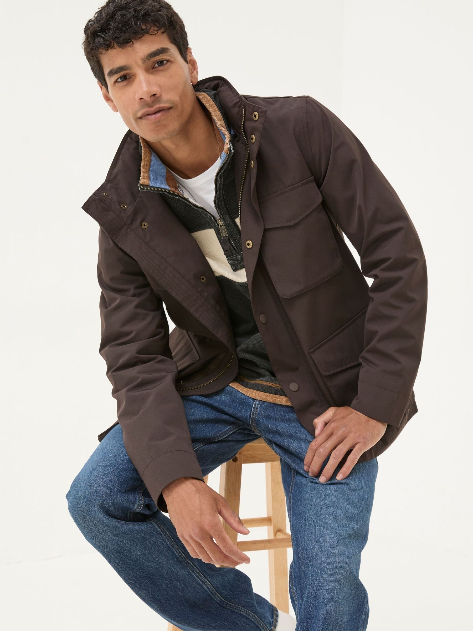 Truro Dark Brown Waterproof Jacket - Image 3 of 7