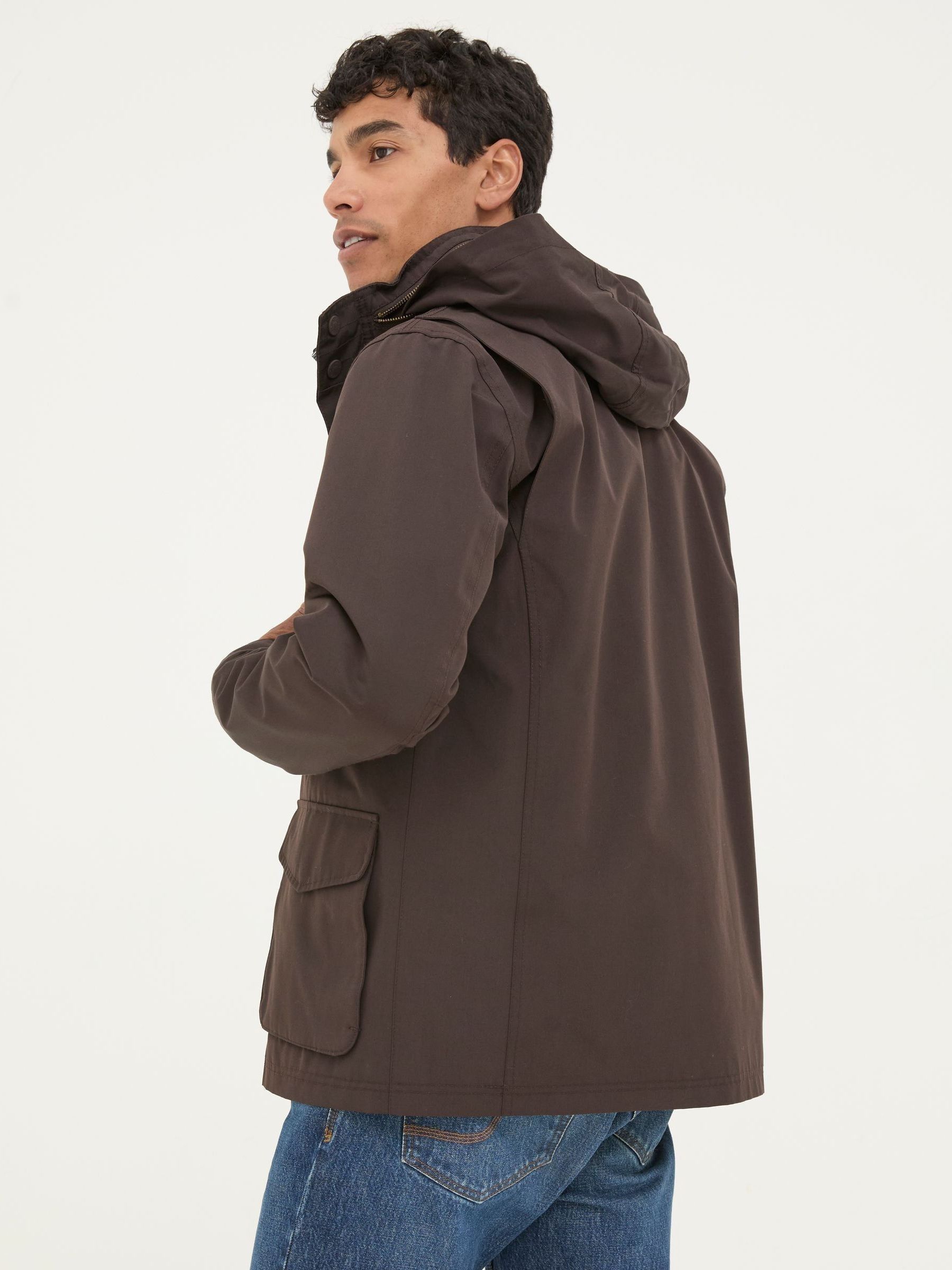 Truro Dark Brown Waterproof Jacket - Image 2 of 7 Truro Dark Brown Waterproof Jacket - Image 2 of 7