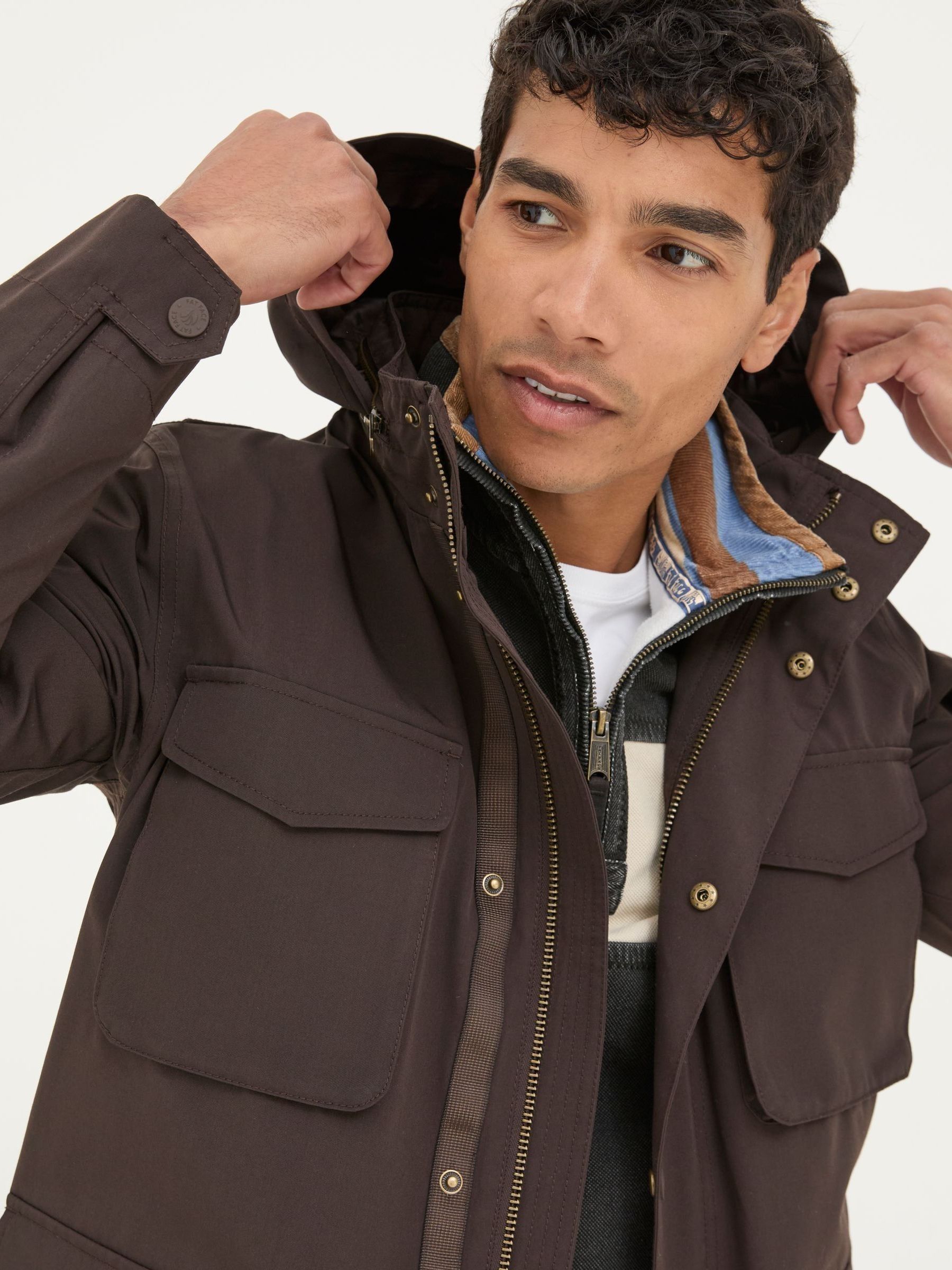 Truro Dark Brown Waterproof Jacket - Image 6 of 7