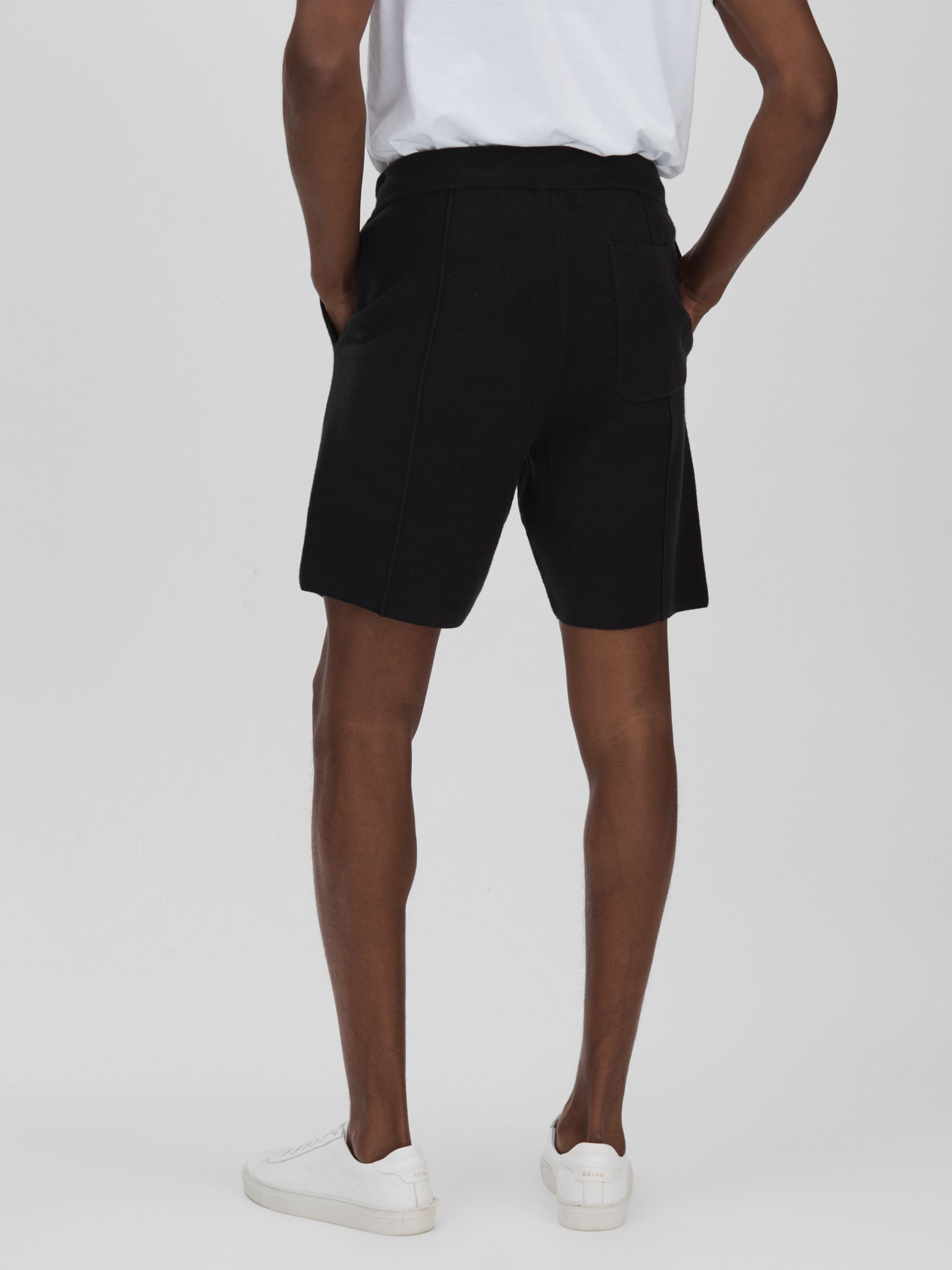 Drawstring Sweat Shorts in Black - image 5
