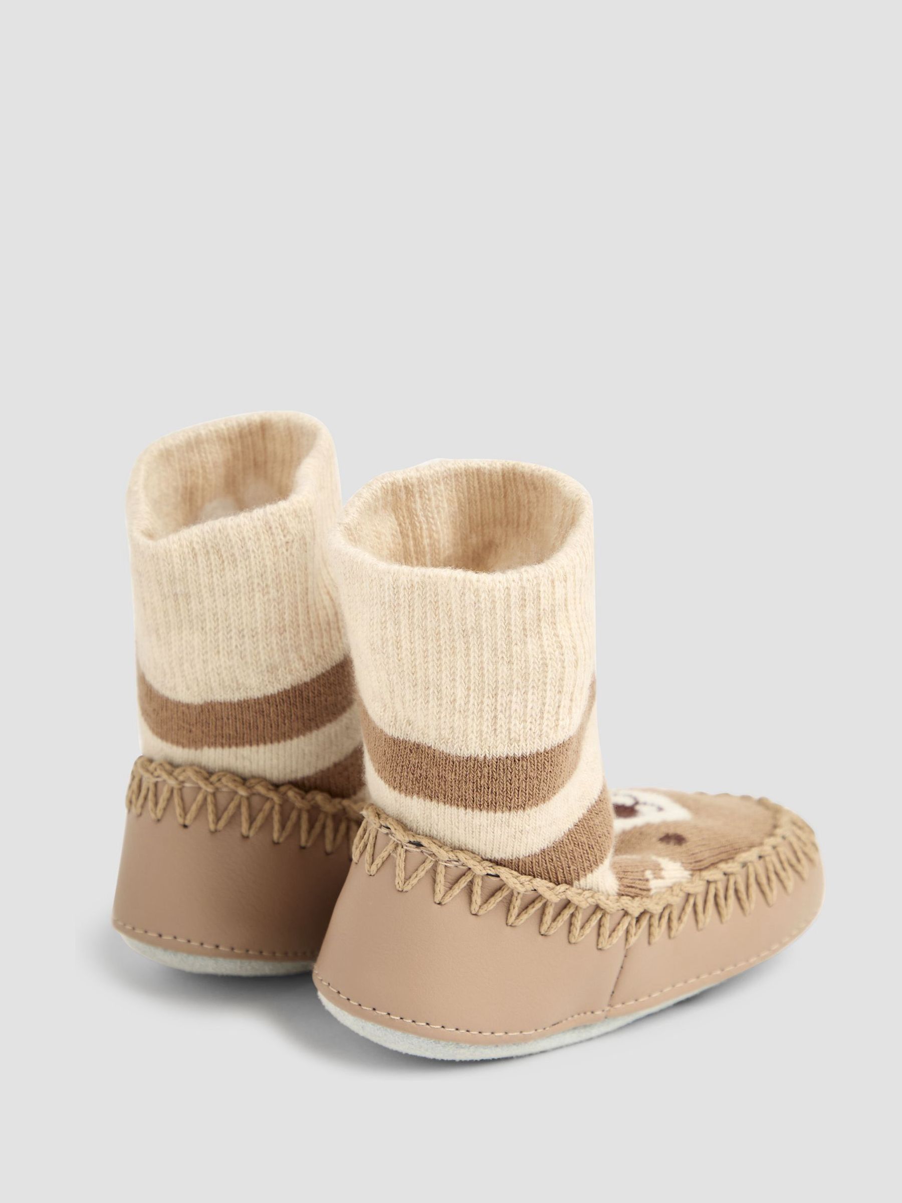 Brown Bear Moccasin Slipper Socks - Image 2 of 4