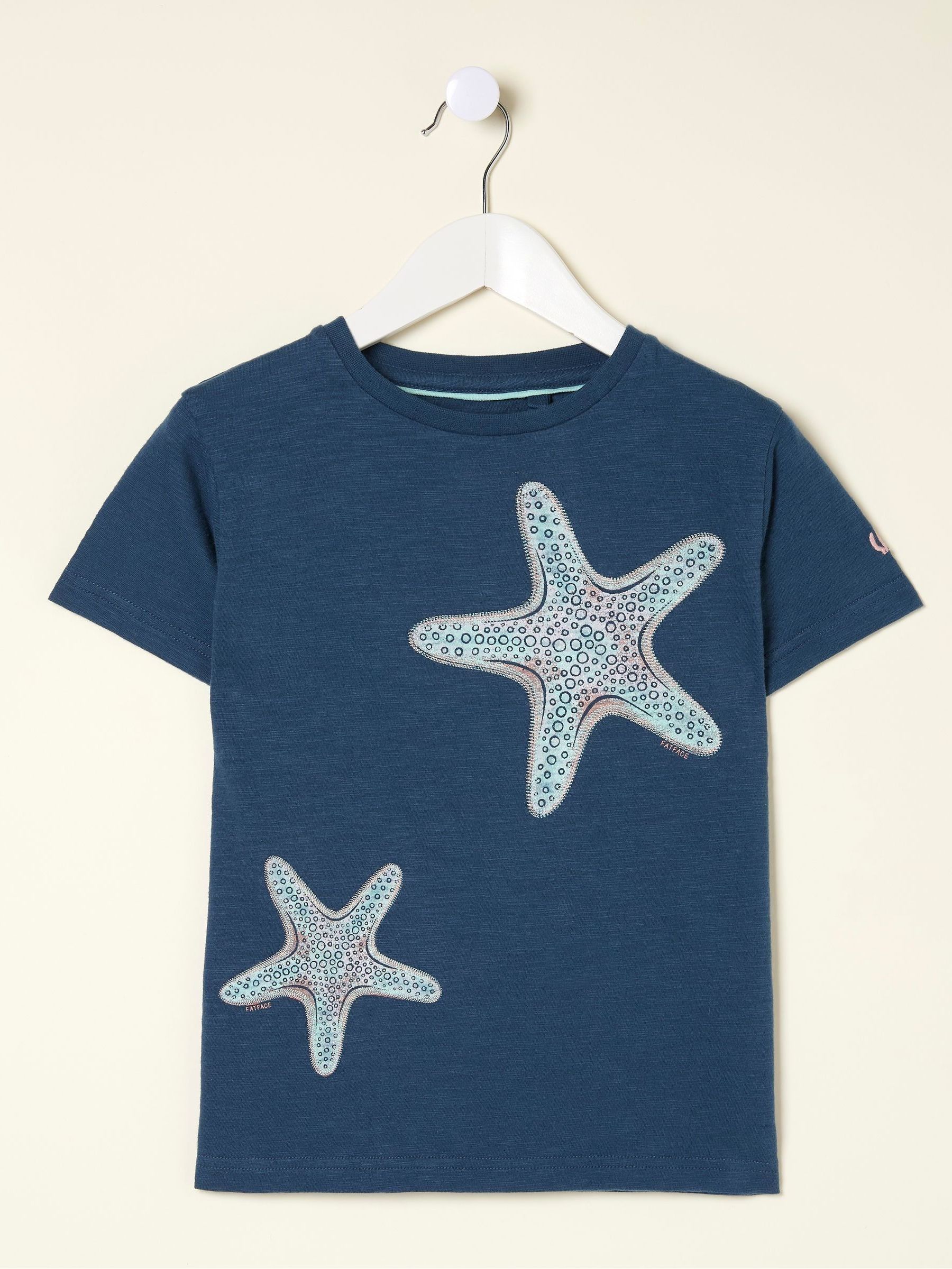 Blue Star Fish Graphic T-Shirt - Image 4 of 4 Blue Star Fish Graphic T-Shirt - Image 4 of 4