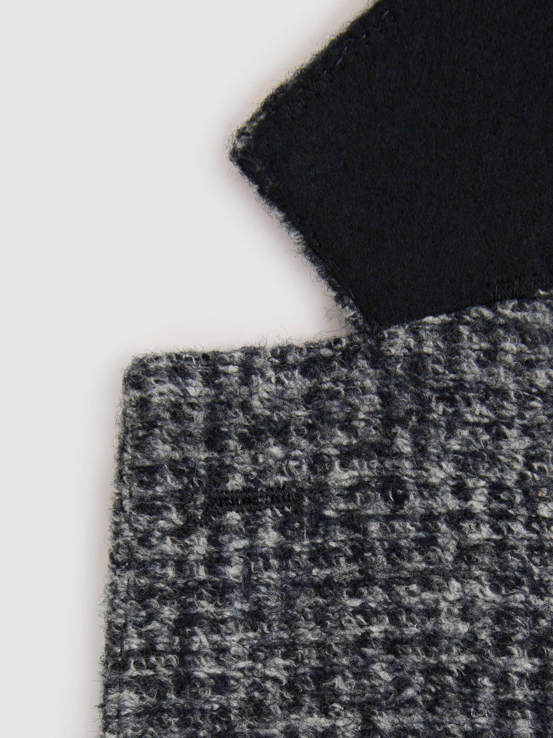 Tweed Single-Breasted Blazer with Wool in Navy/Grey - Image 5 of 6