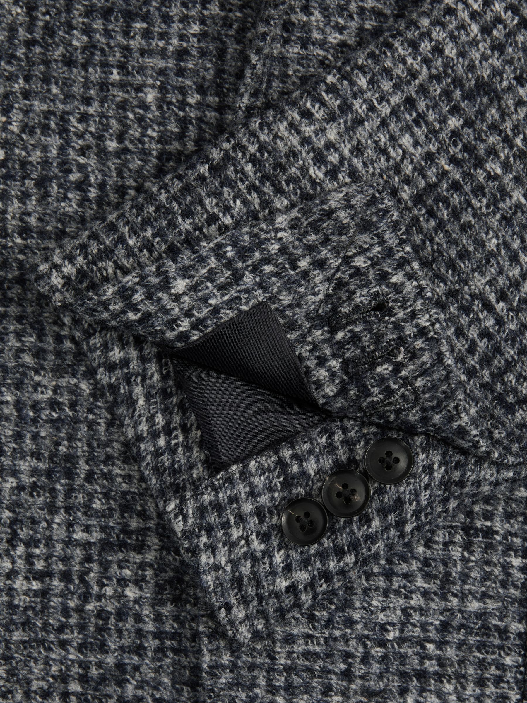 Tweed Single-Breasted Blazer with Wool in Navy/Grey - Image 6 of 6