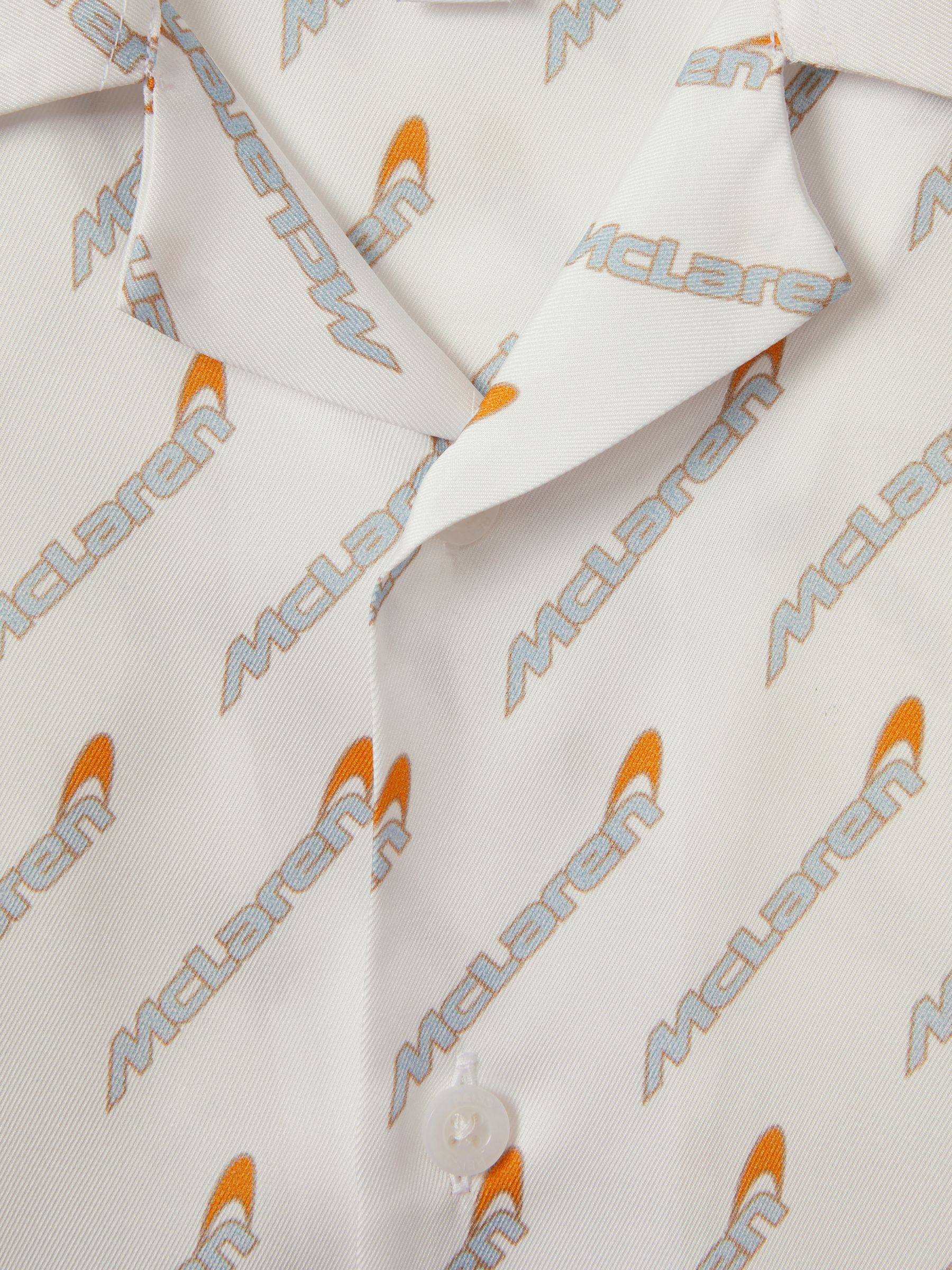 13-14 yrs McLaren F1 Monte Carlo Cuban Collar Shirt in White Multi - Image 6 of 6