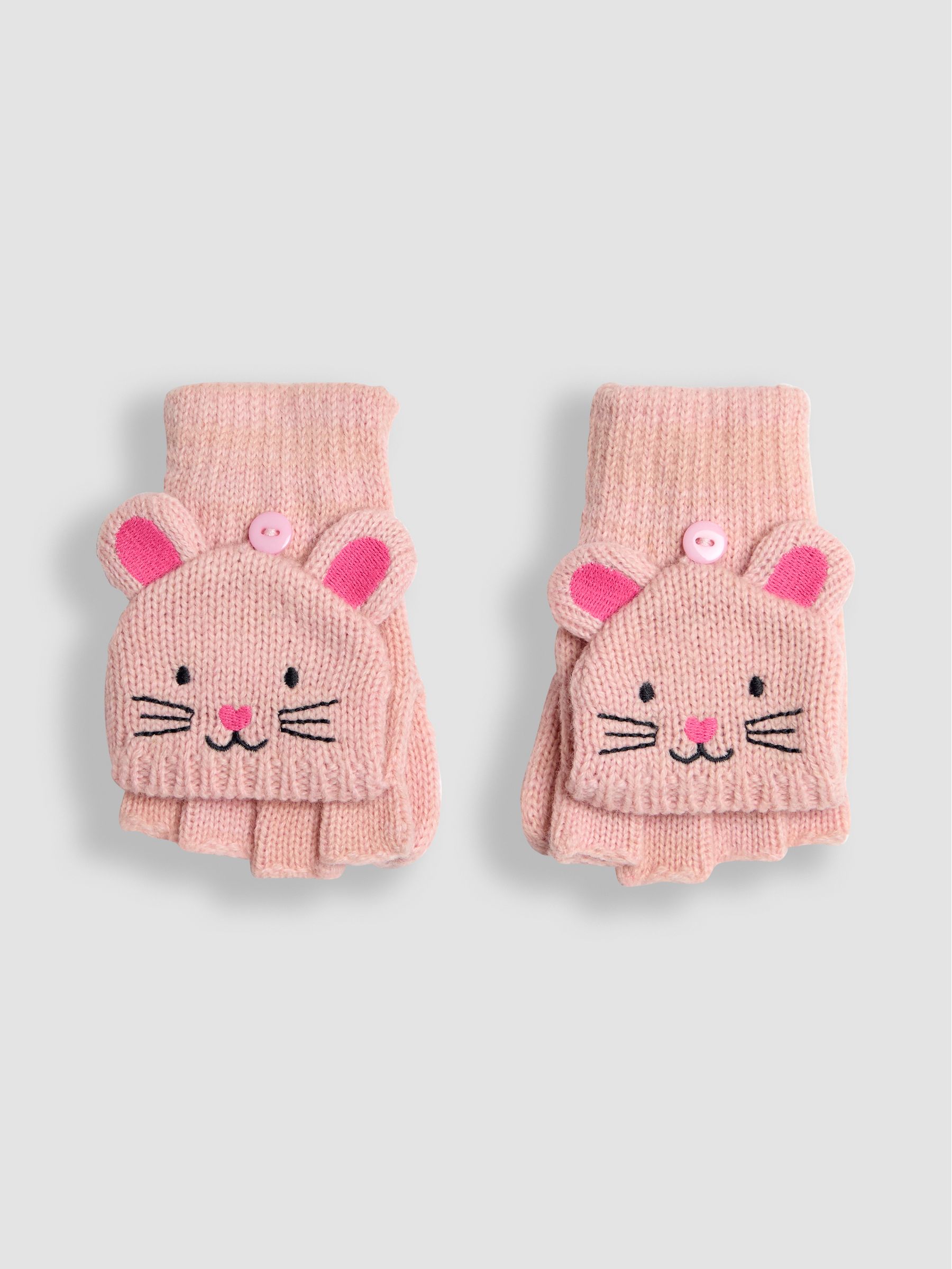 Pink Mouse Novelty Mittens With Fingers - Image 1 of 3