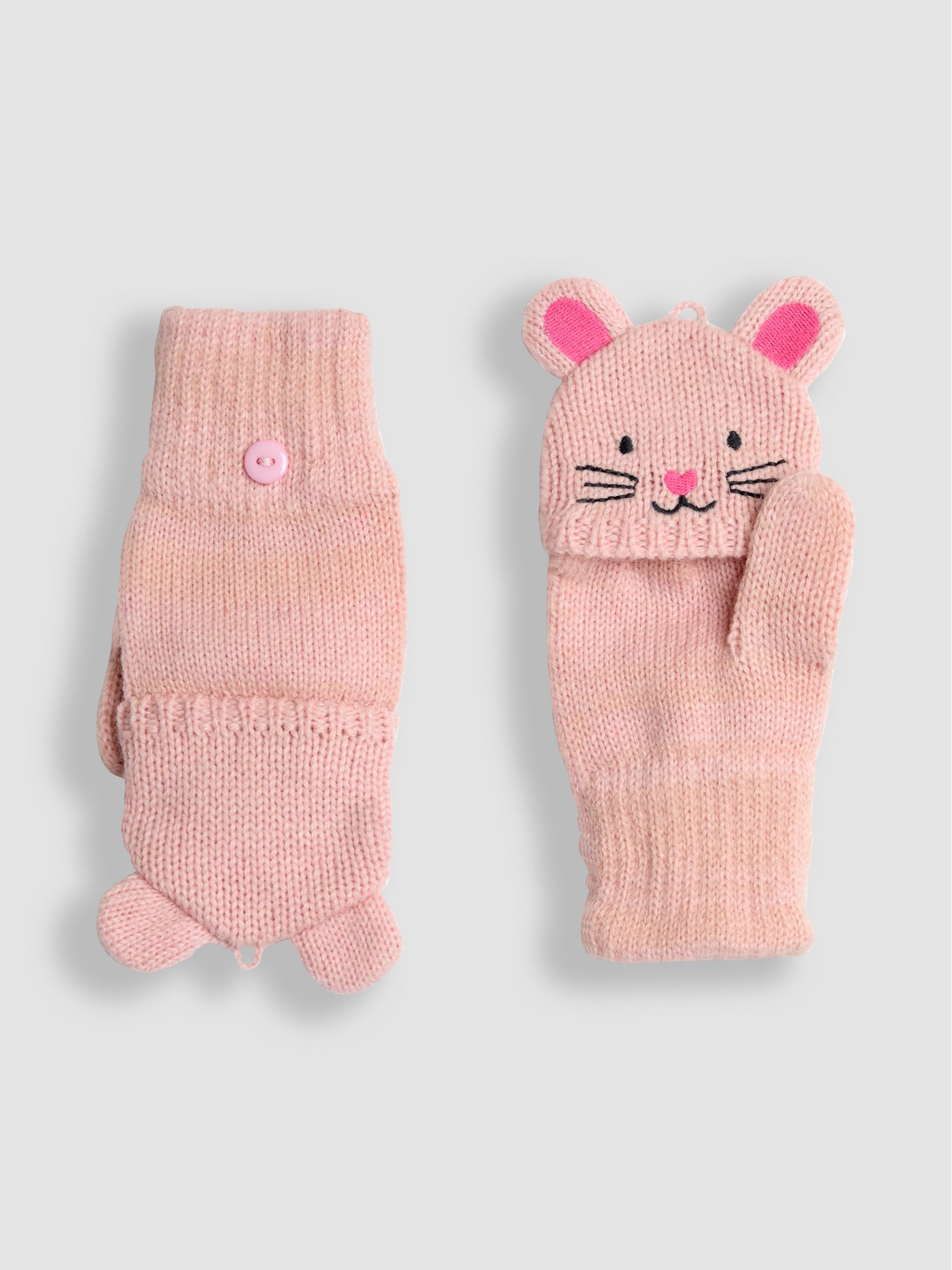 Pink Mouse Novelty Mittens With Fingers - Image 3 of 3