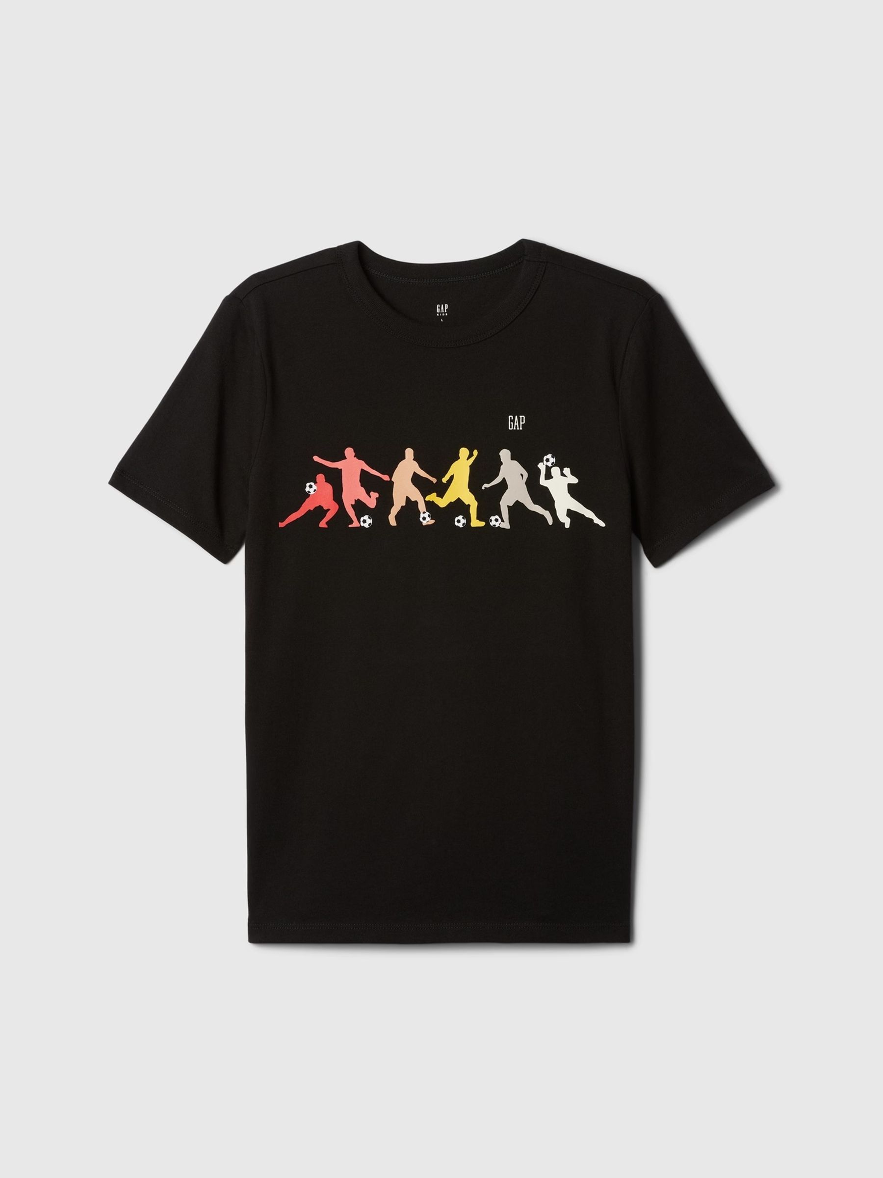 Black Football Logo Graphic Short Sleeve Crew Neck T-Shirt (4-13yrs) - Image 1 of 1