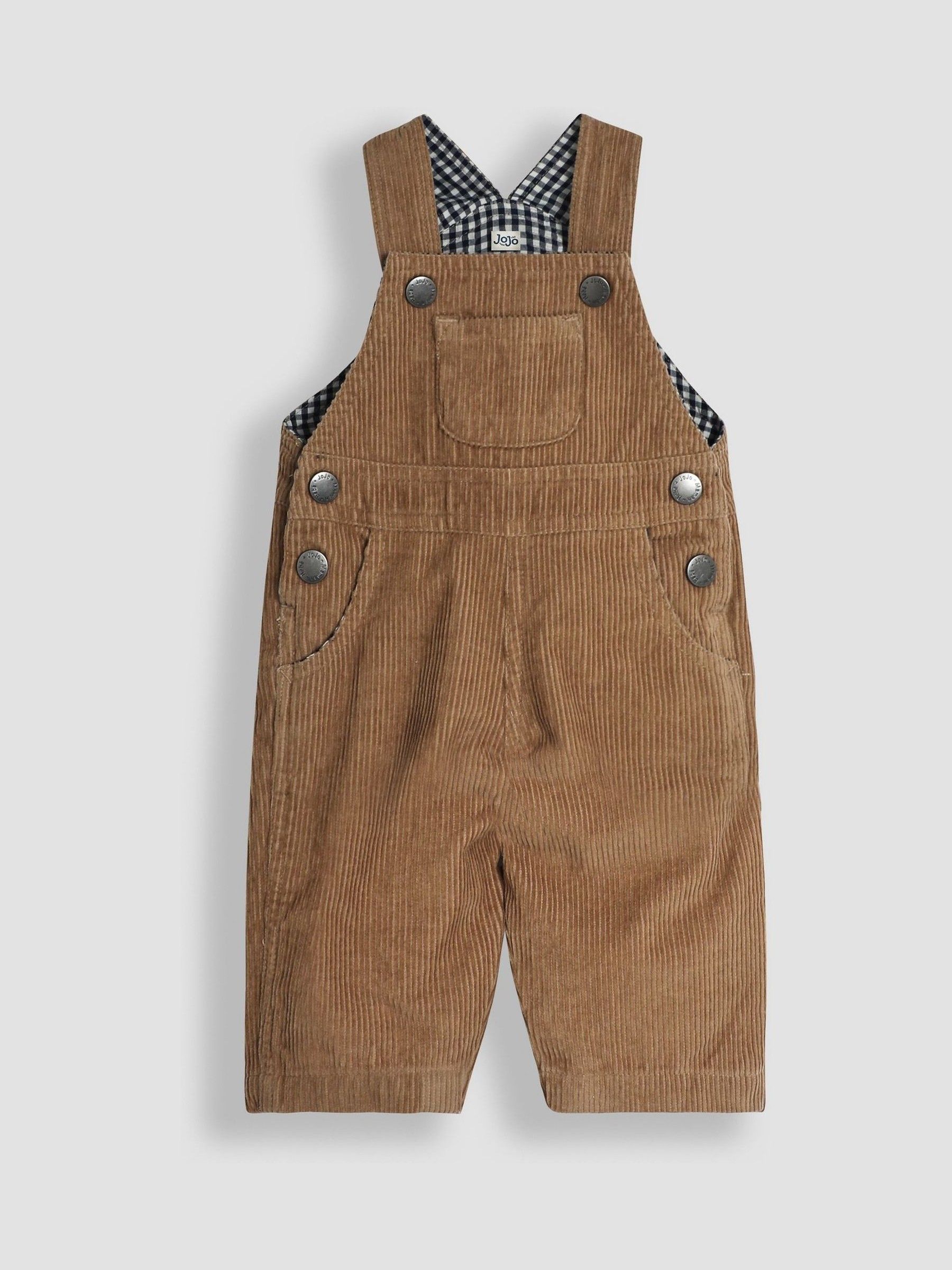 Stone 2-Piece Classic Cord Dungarees & Stripe Top Set - Image 2 of 6