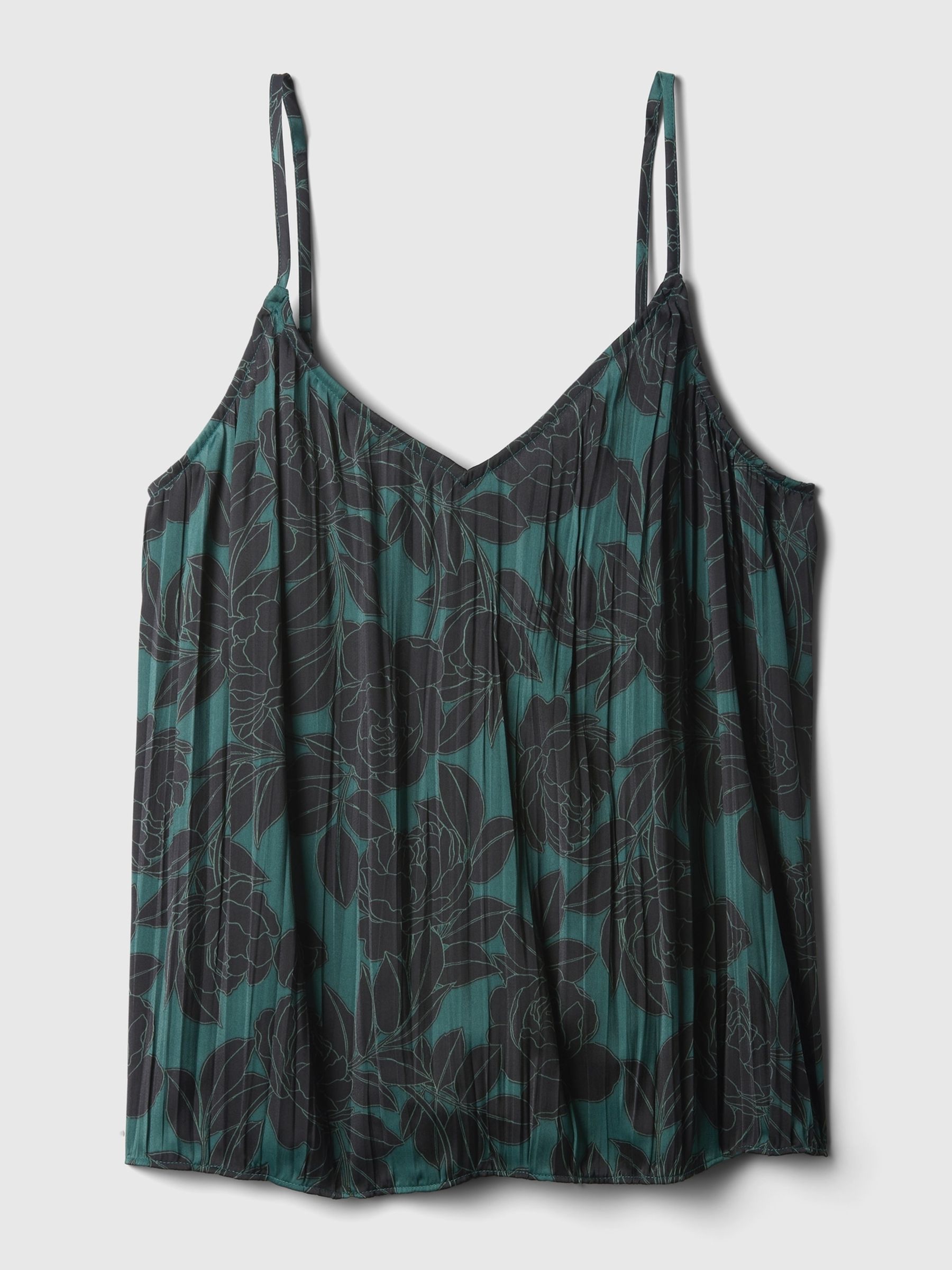 Green Pleated Satin Camisole - Image 5 of 5