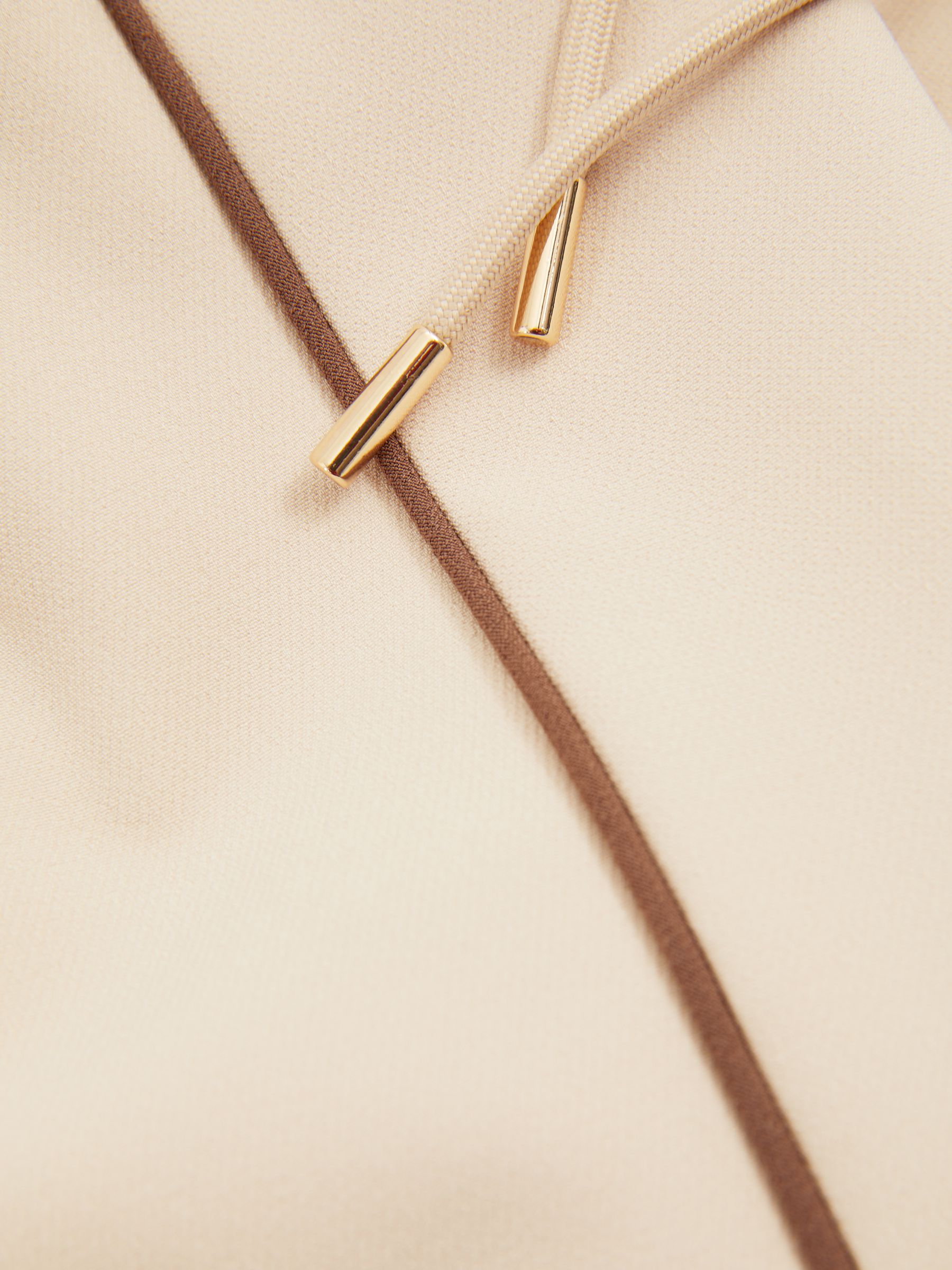 Relaxed Contrast Pipe Detail Trousers in Ecru/Brown Stripe - Image 6 of 6