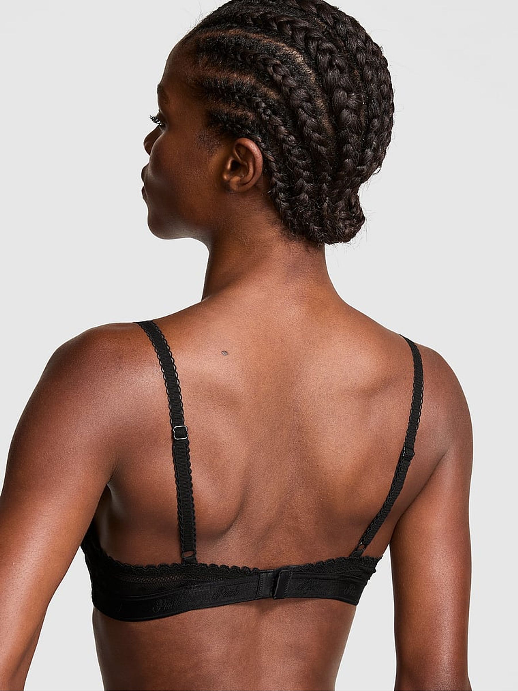 Black Dainty Dot Balcony Lace Bra - Image 2 of 4