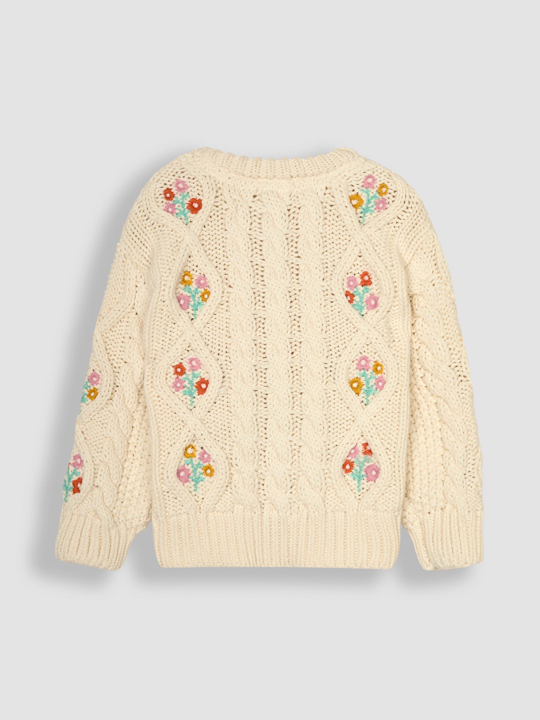Cream Embroidered Cosy Cable Cardigan - Image 2 of 3