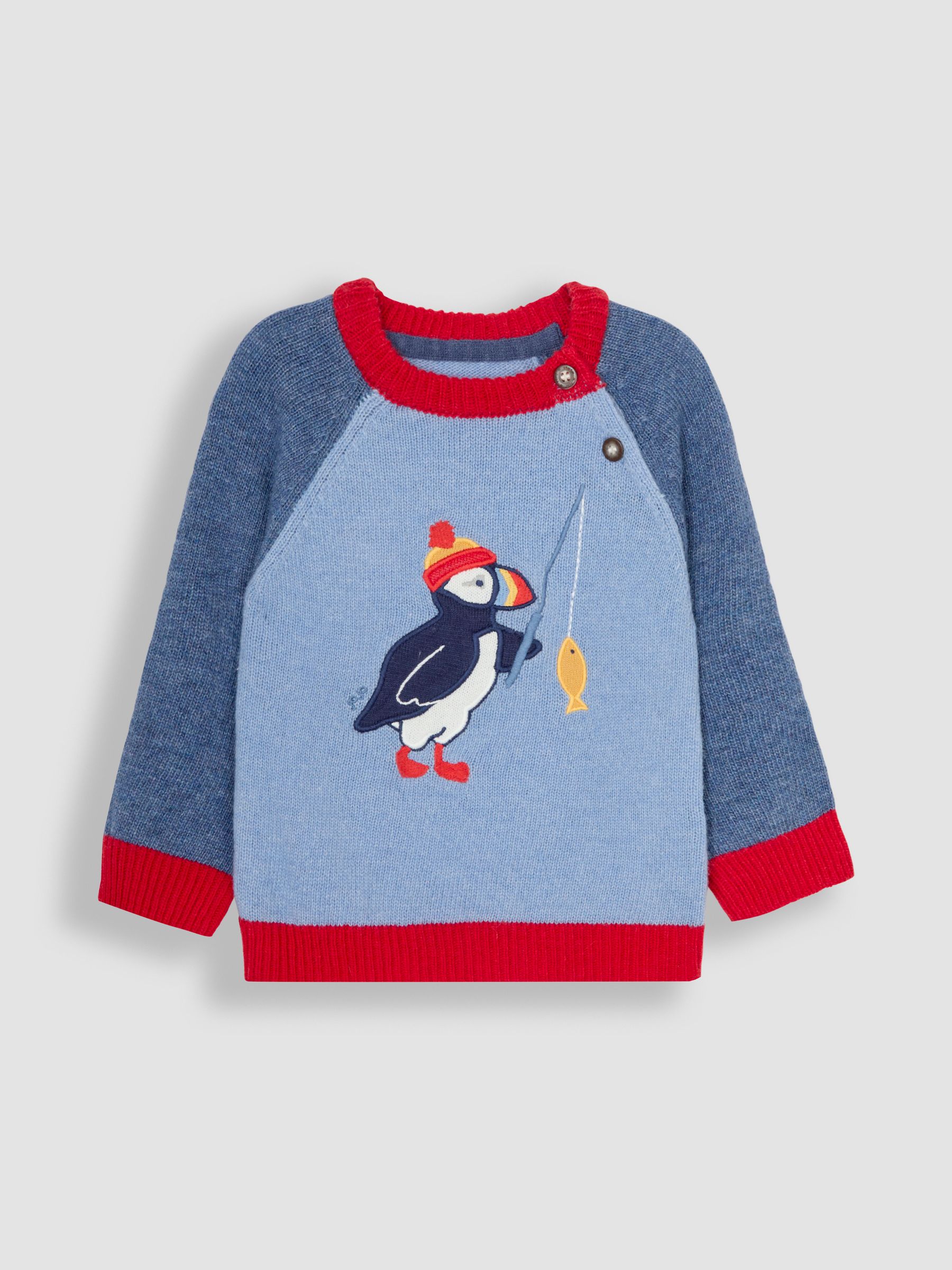 Blue Puffin Button Detail Jumper - Image 1 of 3