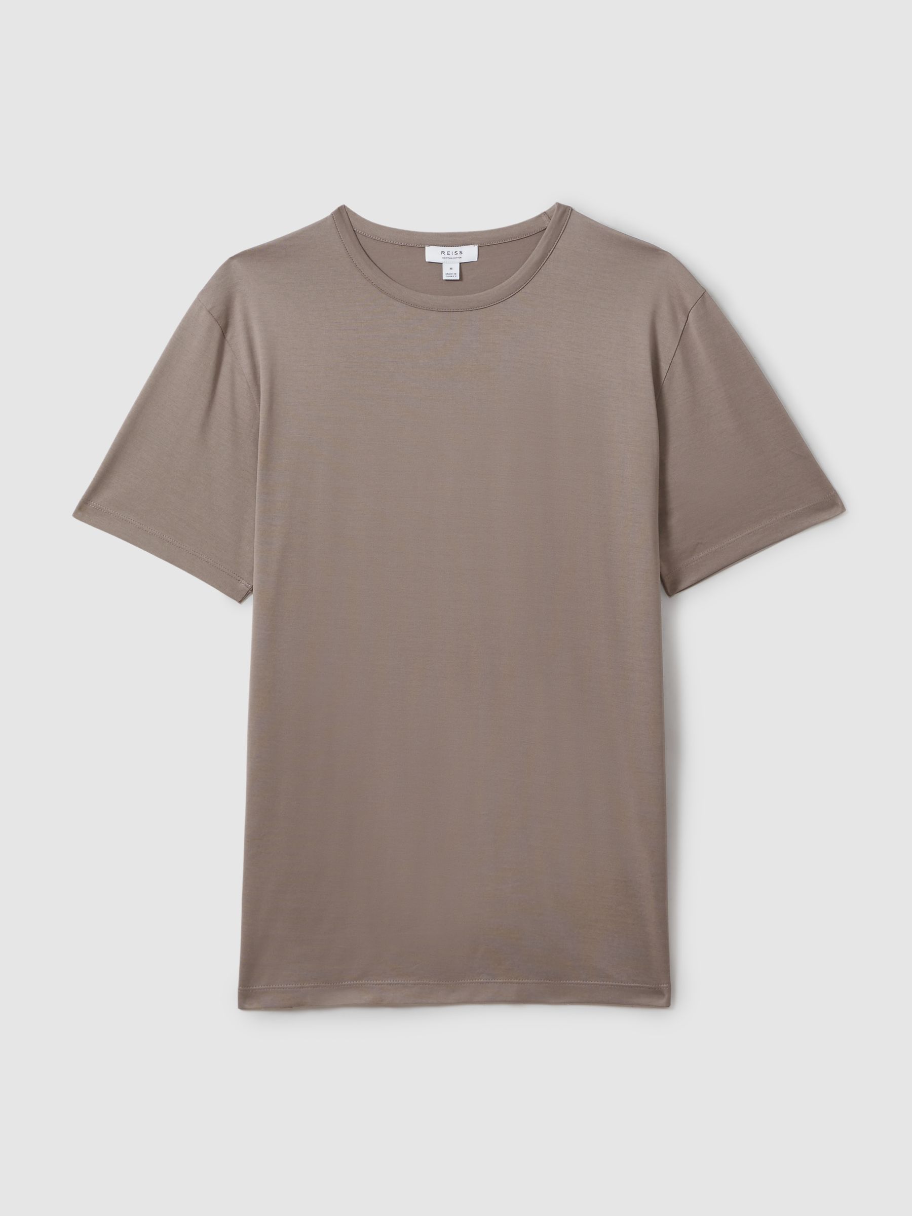 Mercerised Cotton Crew Neck T-Shirt in Cinder - Image 2 of 6