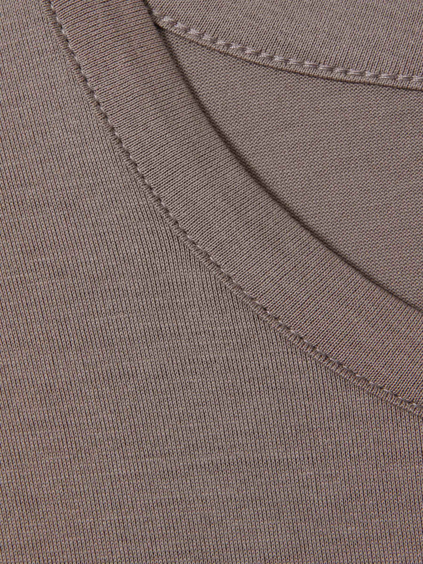 Mercerised Cotton Crew Neck T-Shirt in Cinder - Image 6 of 6