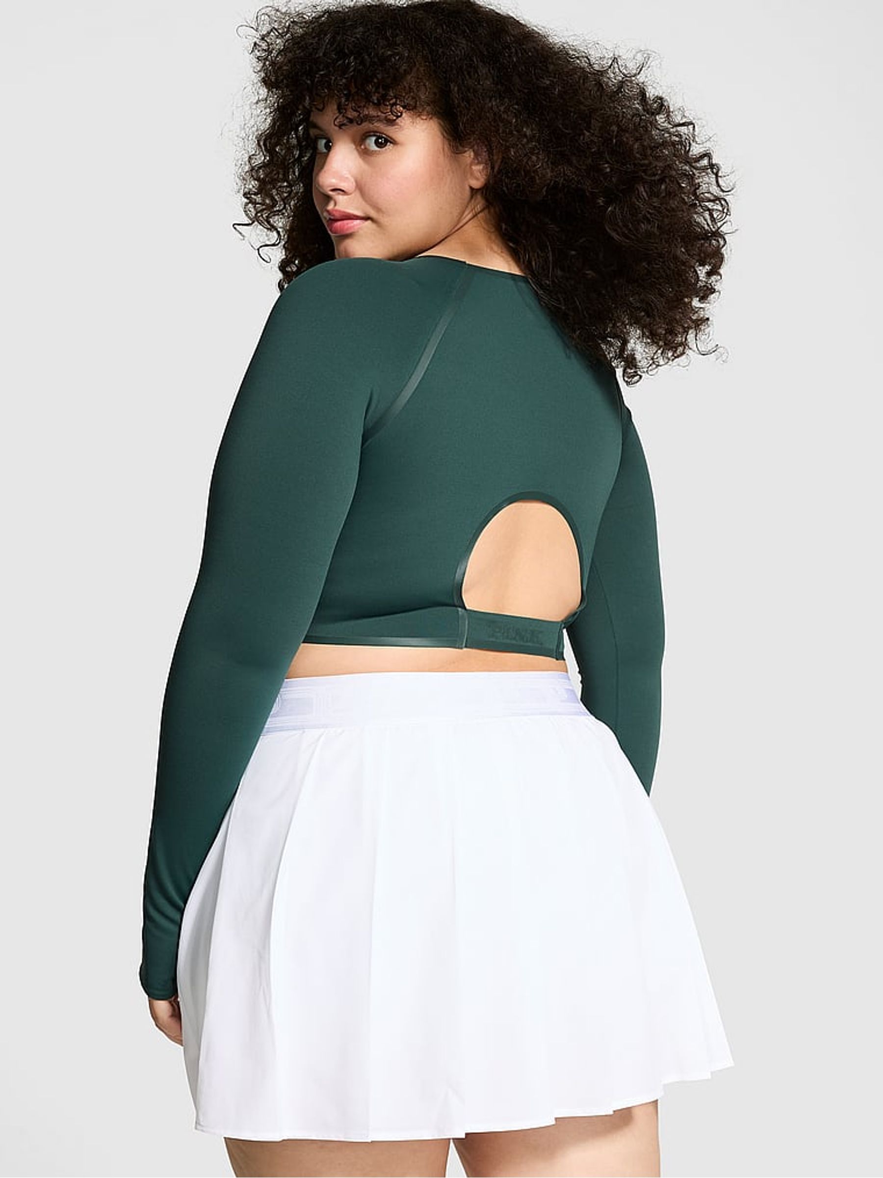 Deep Forest Green Relay Long Sleeve Crop Top - Image 2 of 2