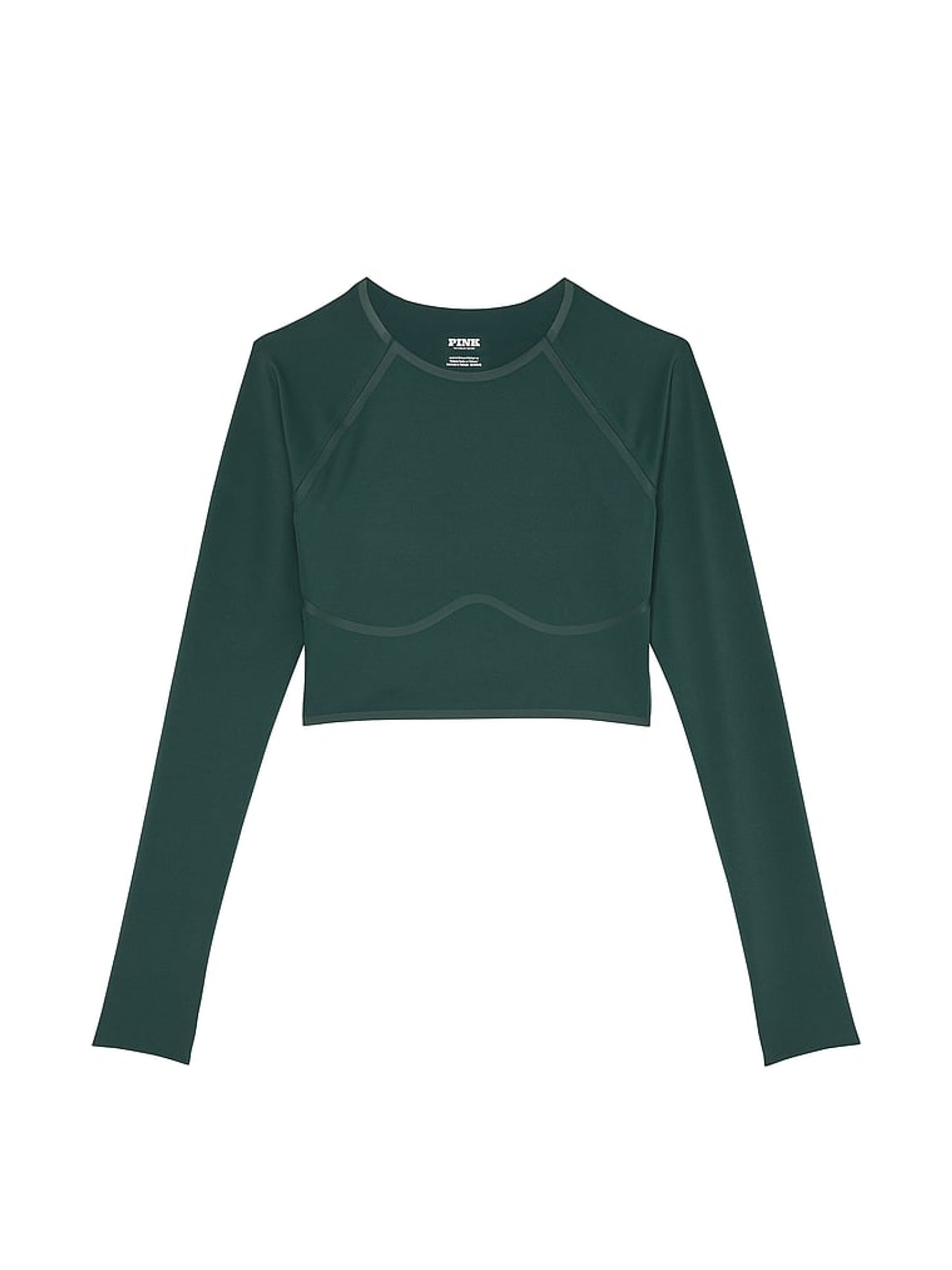 Deep Forest Green Relay Long Sleeve Crop Top - Image 3 of 3