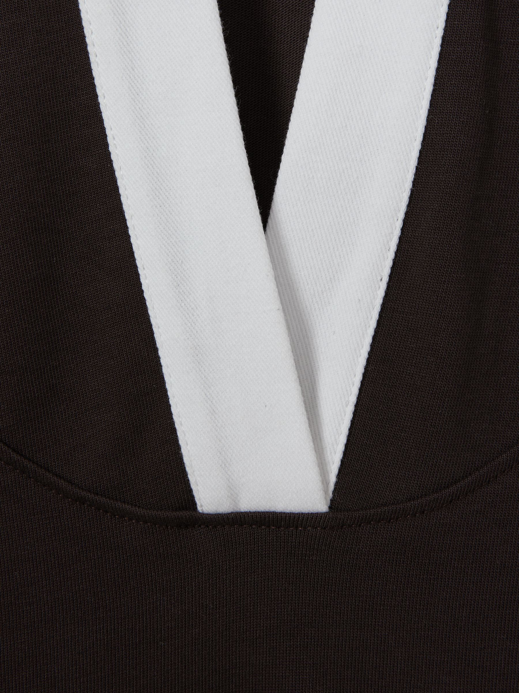 Aspen Chocolate/White Oversized Cotton Open Collar Jumper - Image 6 of 6