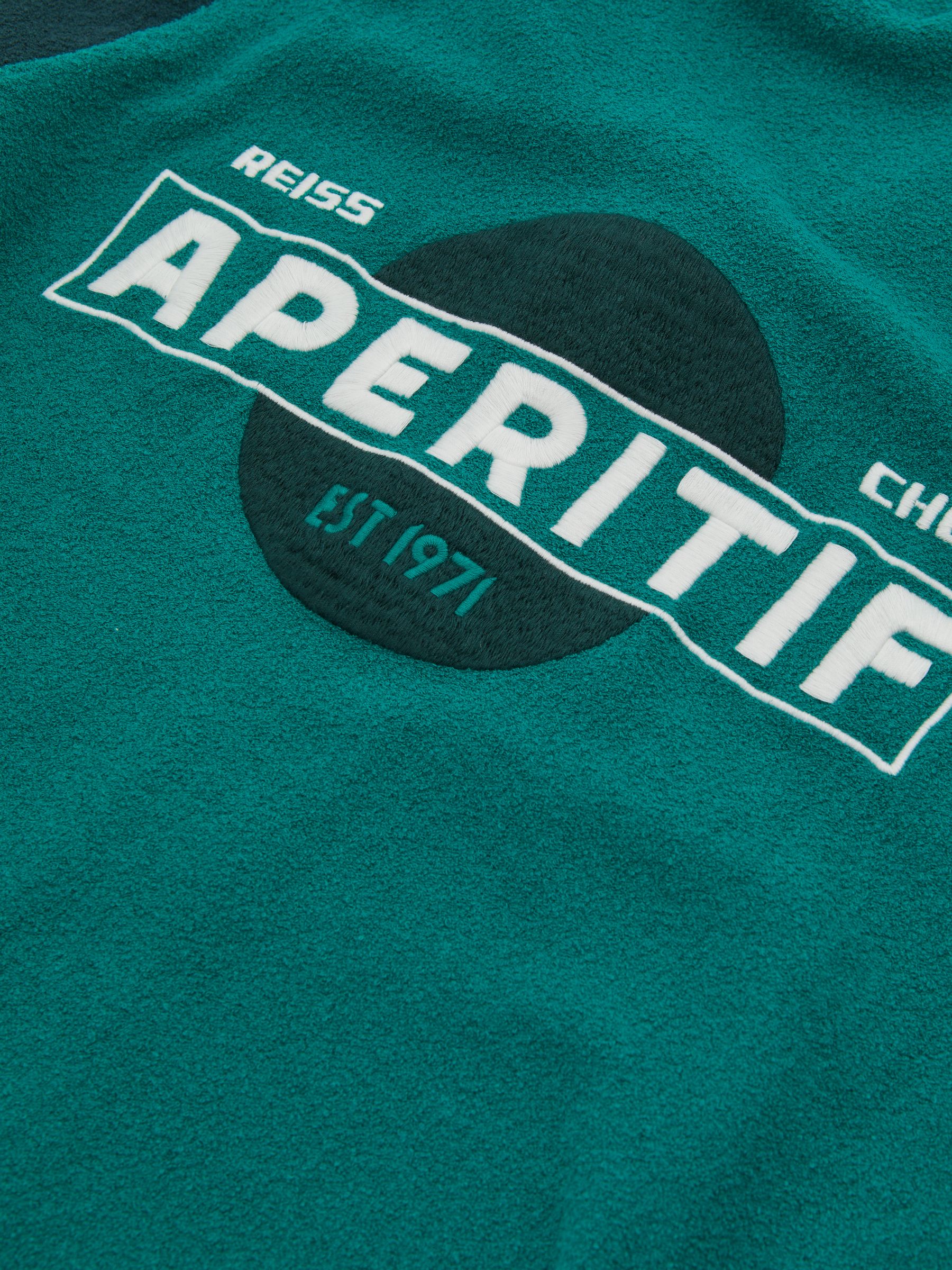 Reiss | Ché Towelling Cuban Collar Shirt in Bright Green - Image 5 of 6