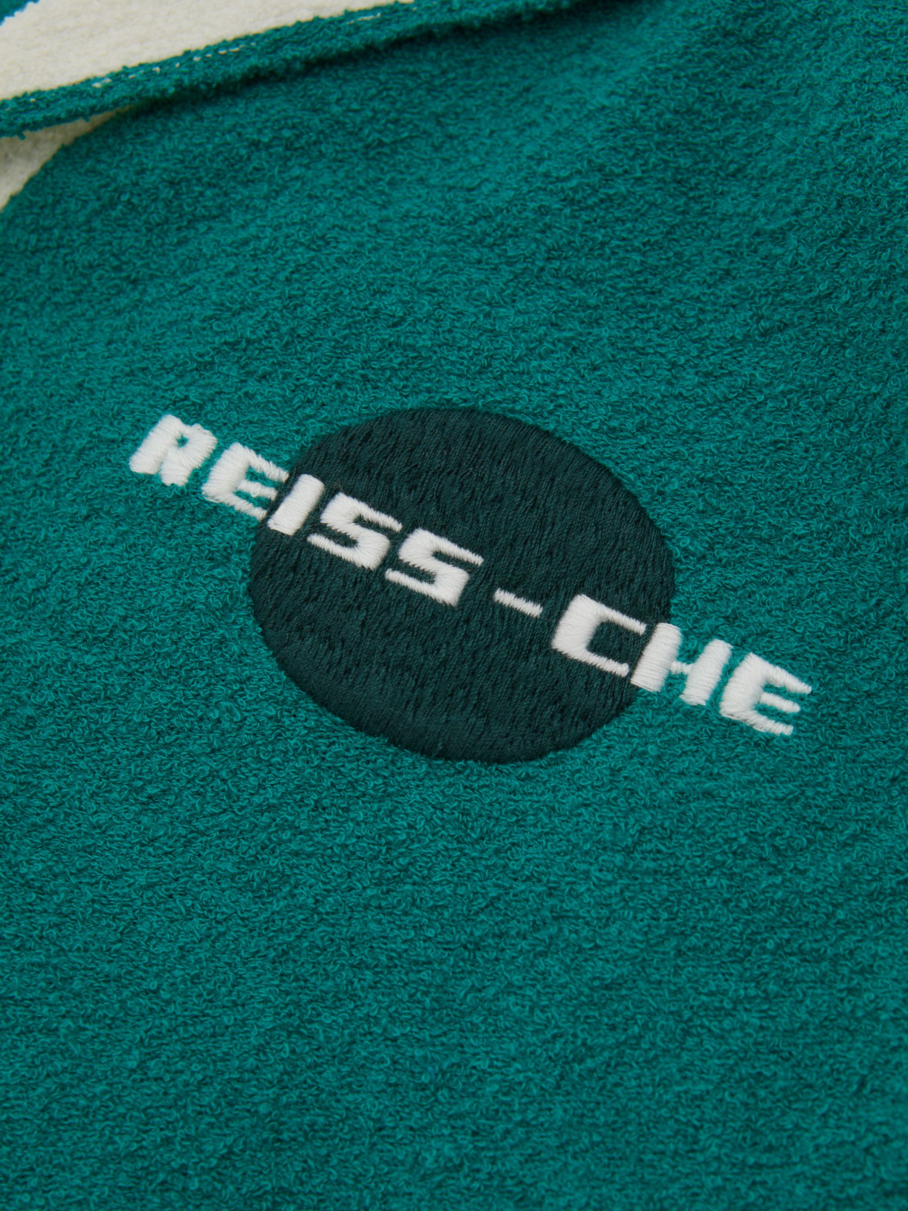 Reiss | Ché Towelling Cuban Collar Shirt in Bright Green - Image 6 of 6