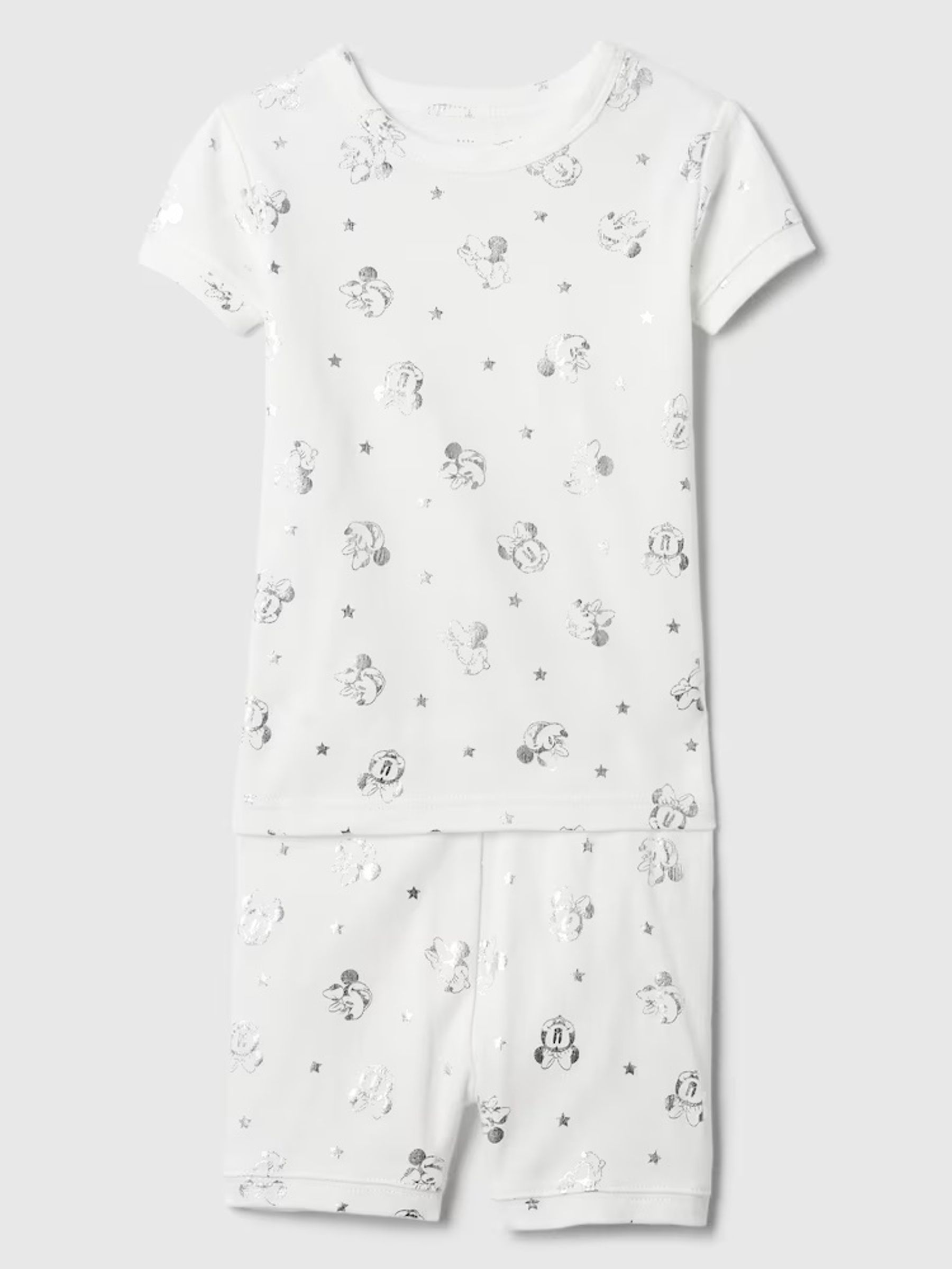 White Disney Minnie Mouse Organic Cotton Pyjama Set (6mths-5yrs) - Image 1 of 4