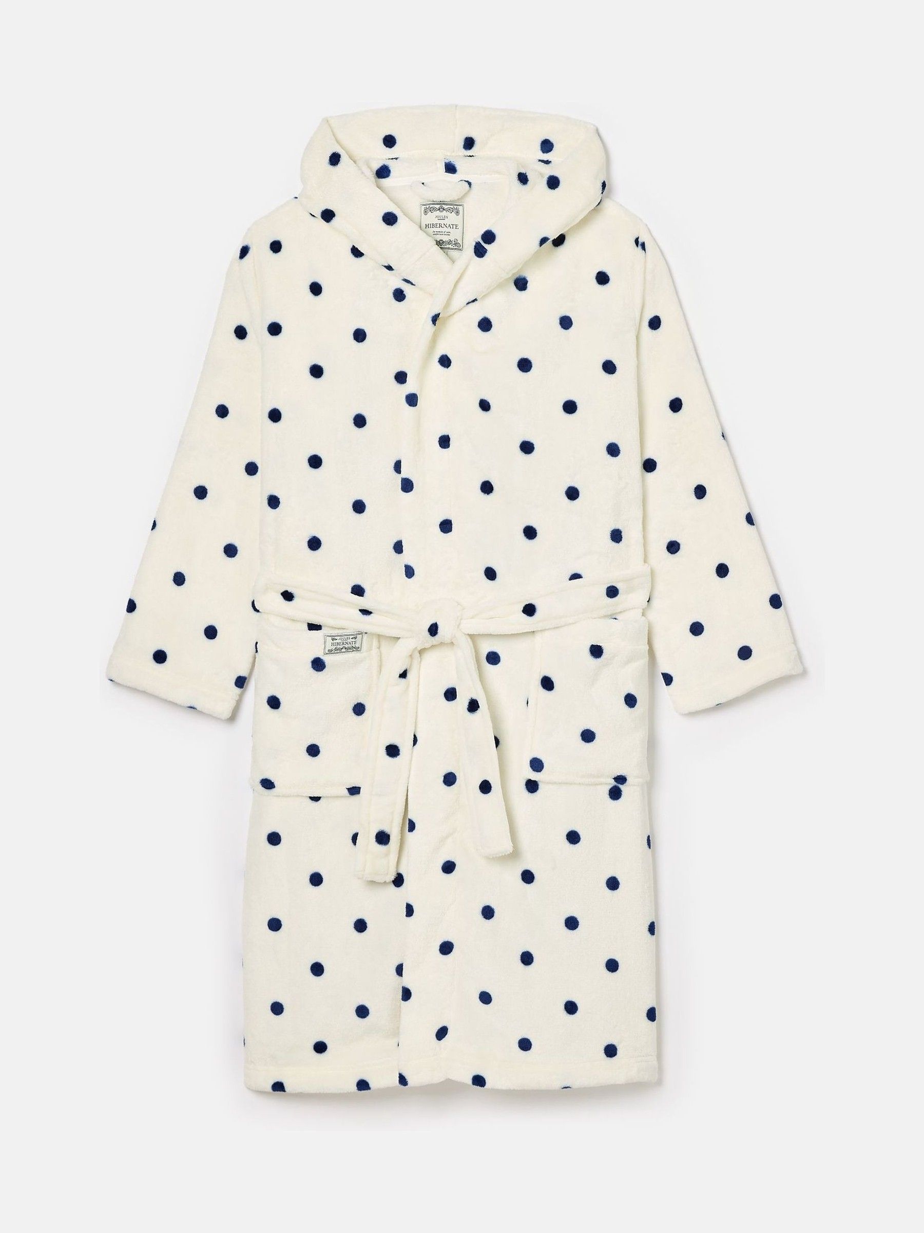 Luna Cream Fleece Dressing Gown with Hood - Image 6 of 6