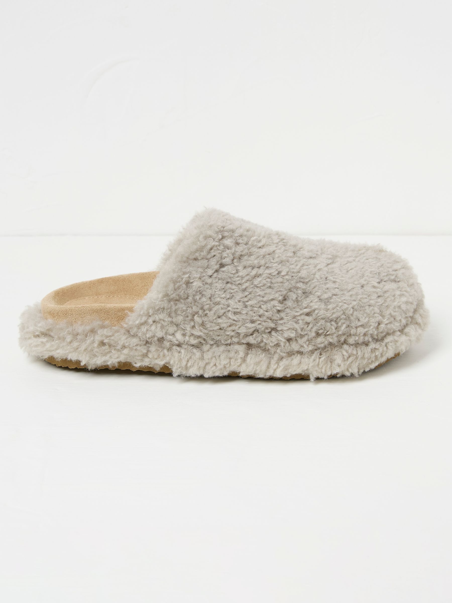 Light Grey Borg House Shoes - Image 2 of 3