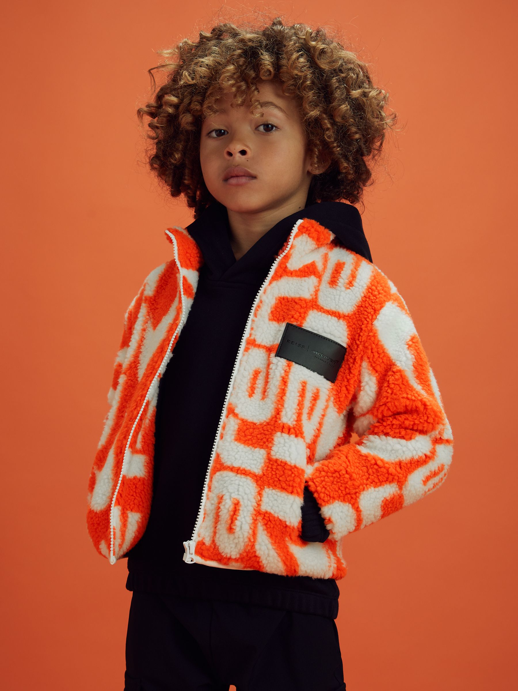 9-13 yrs McLaren F1 Zip-Through Fleece Jacket in Papaya - Image 3 of 6