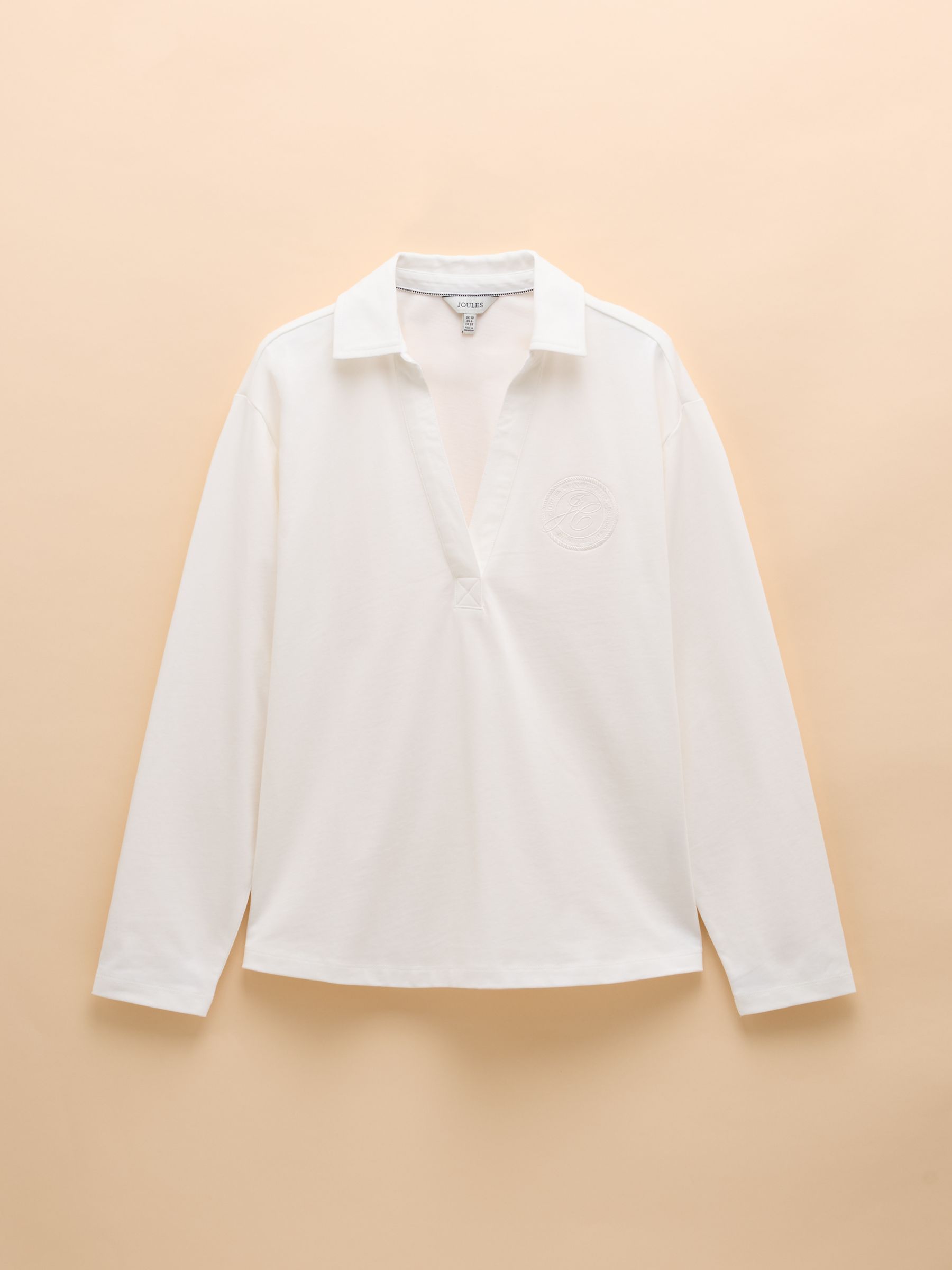 Tallie Chalk Combed Cotton Collared Top - Image 7 of 7
