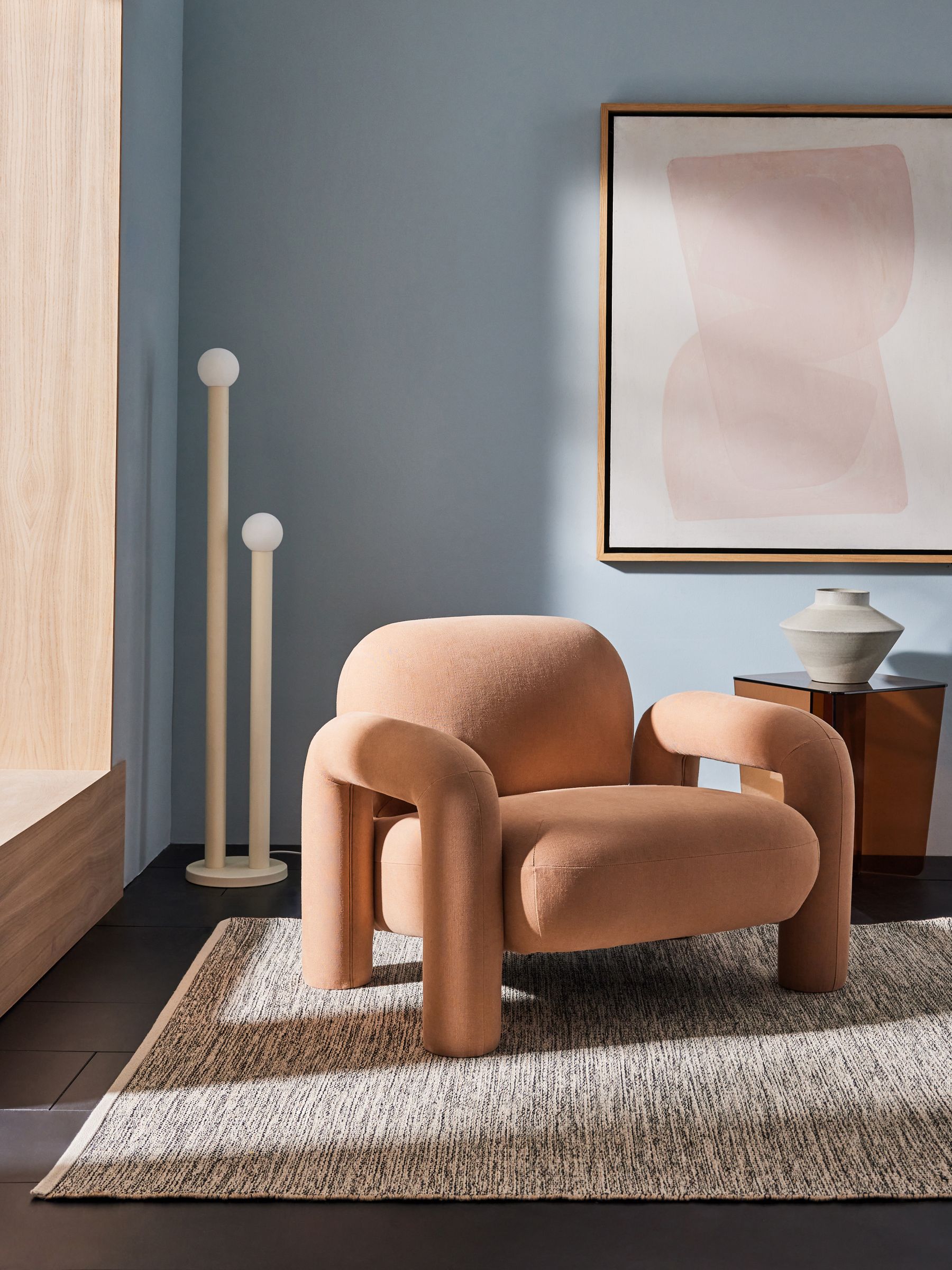 Tea Rose Pink Bobo Accent Chair - Image 1 of 5