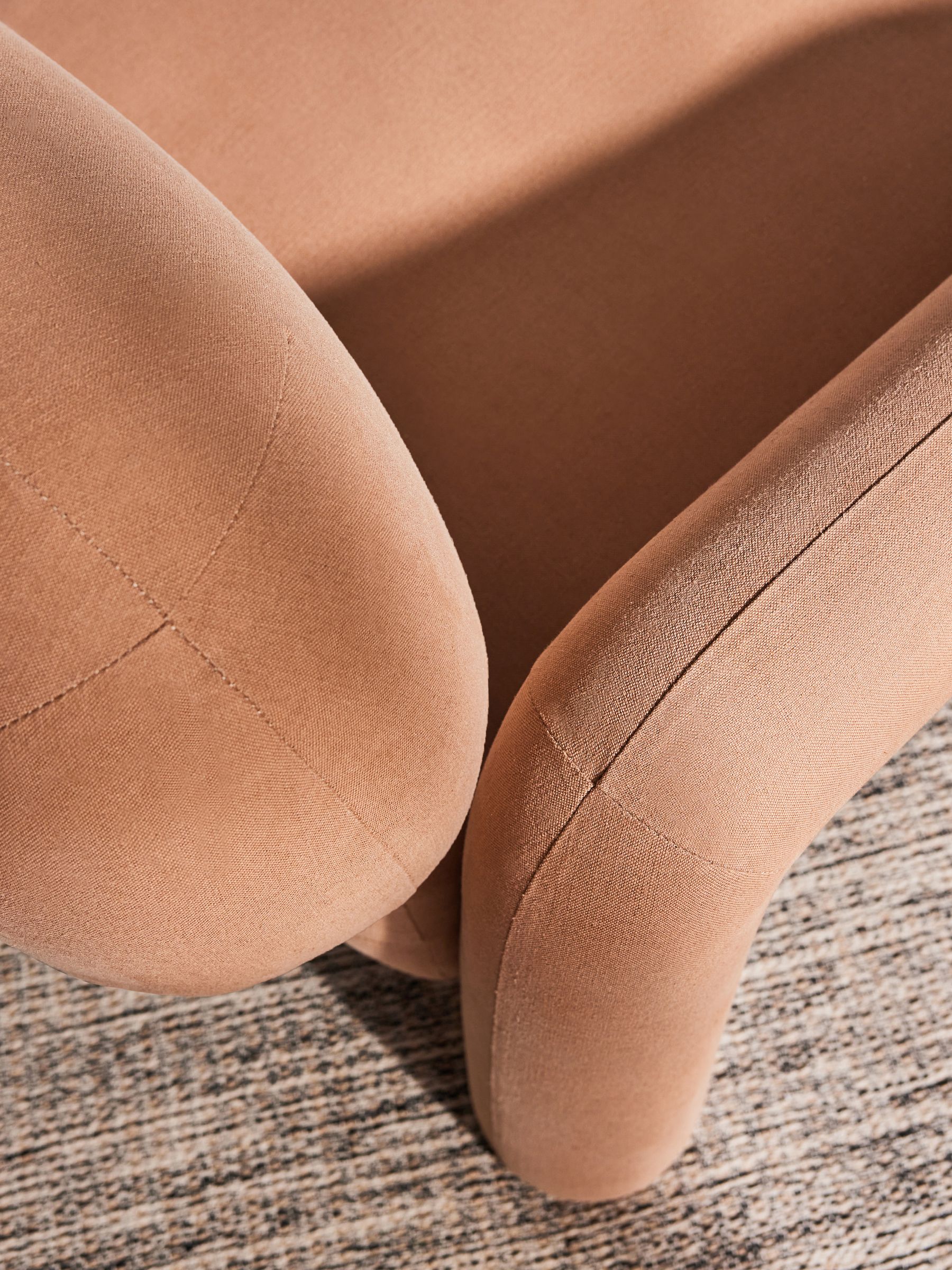 Bobo Accent Chair in Velvet in Tea Rose Pink