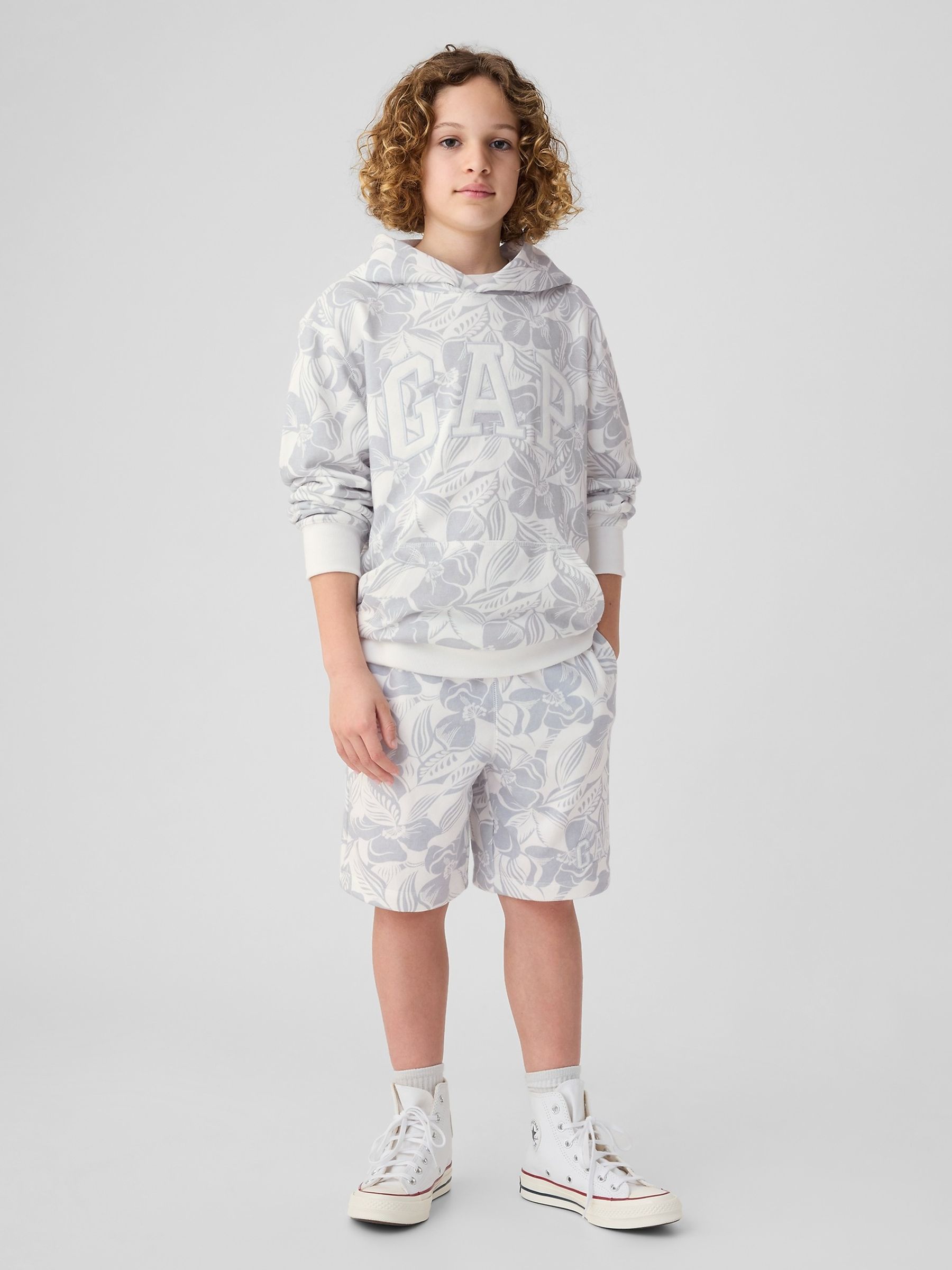 White Cotton Logo Pull On Shorts (4-13yrs) - Image 4 of 5