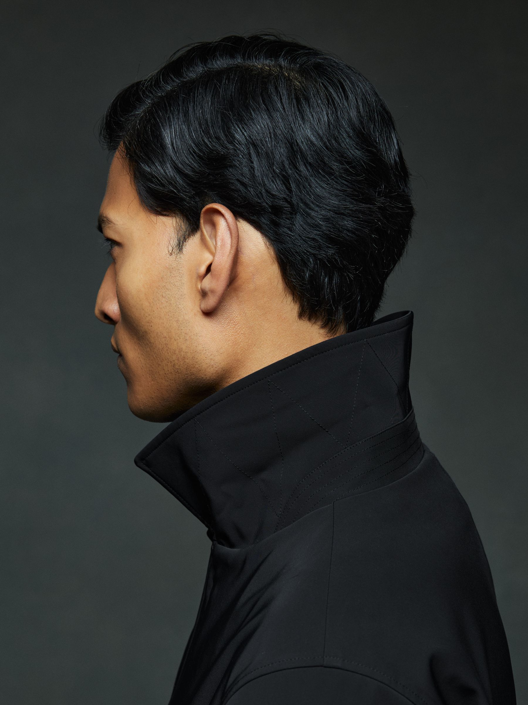 Hybrid Removable Funnel Neck Overcoat in Black - Image 3 of 5