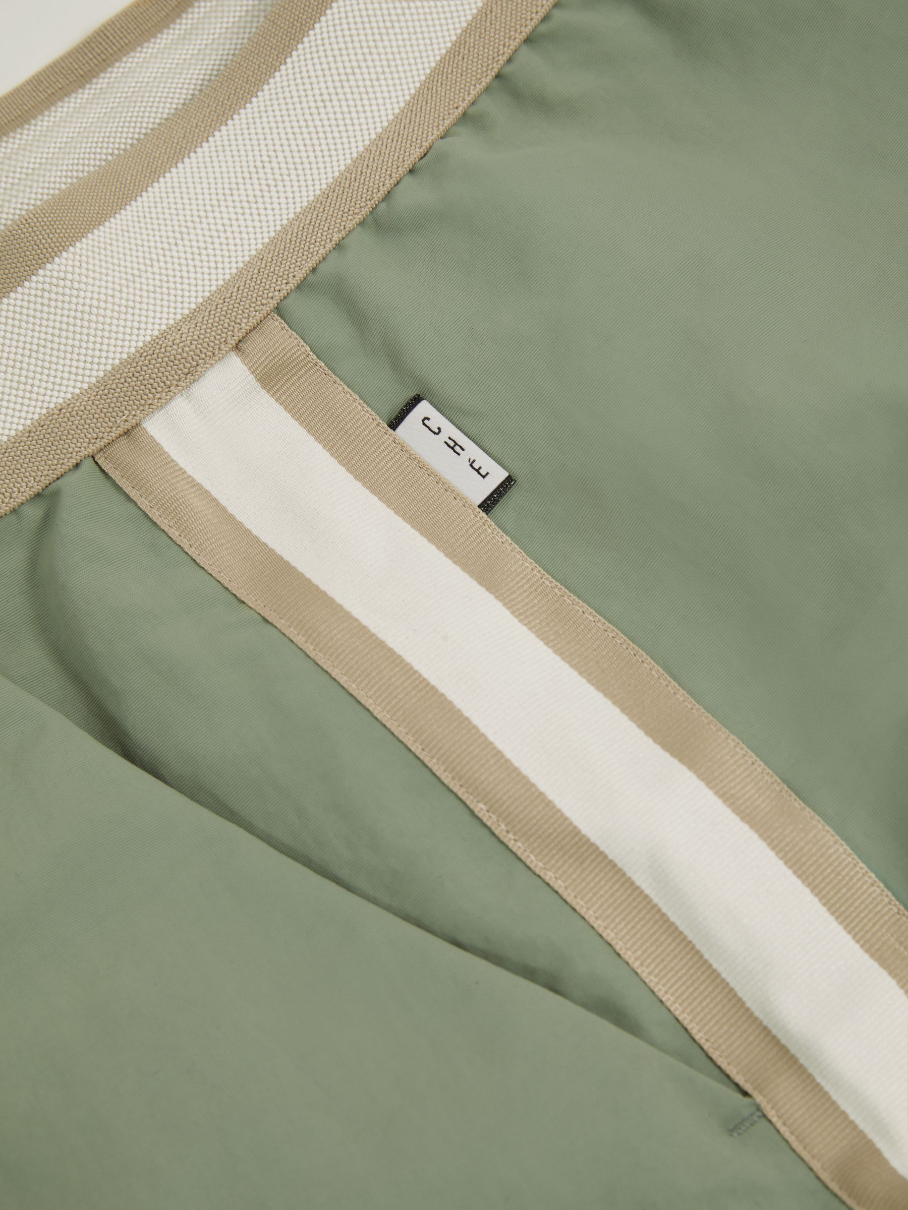 Contrast Stripe Elasticated Waist Swim Shorts in Sage Green - Image 5 of 5