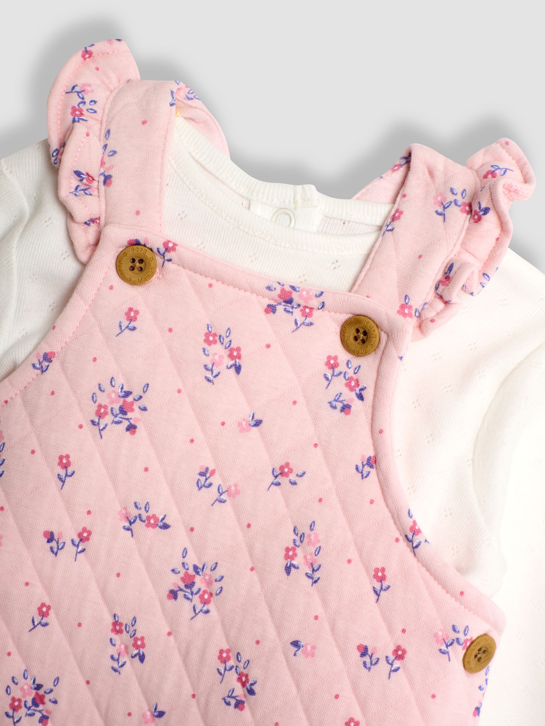 Pink Quilted Floral Dungarees & Top Set - Image 6 of 6