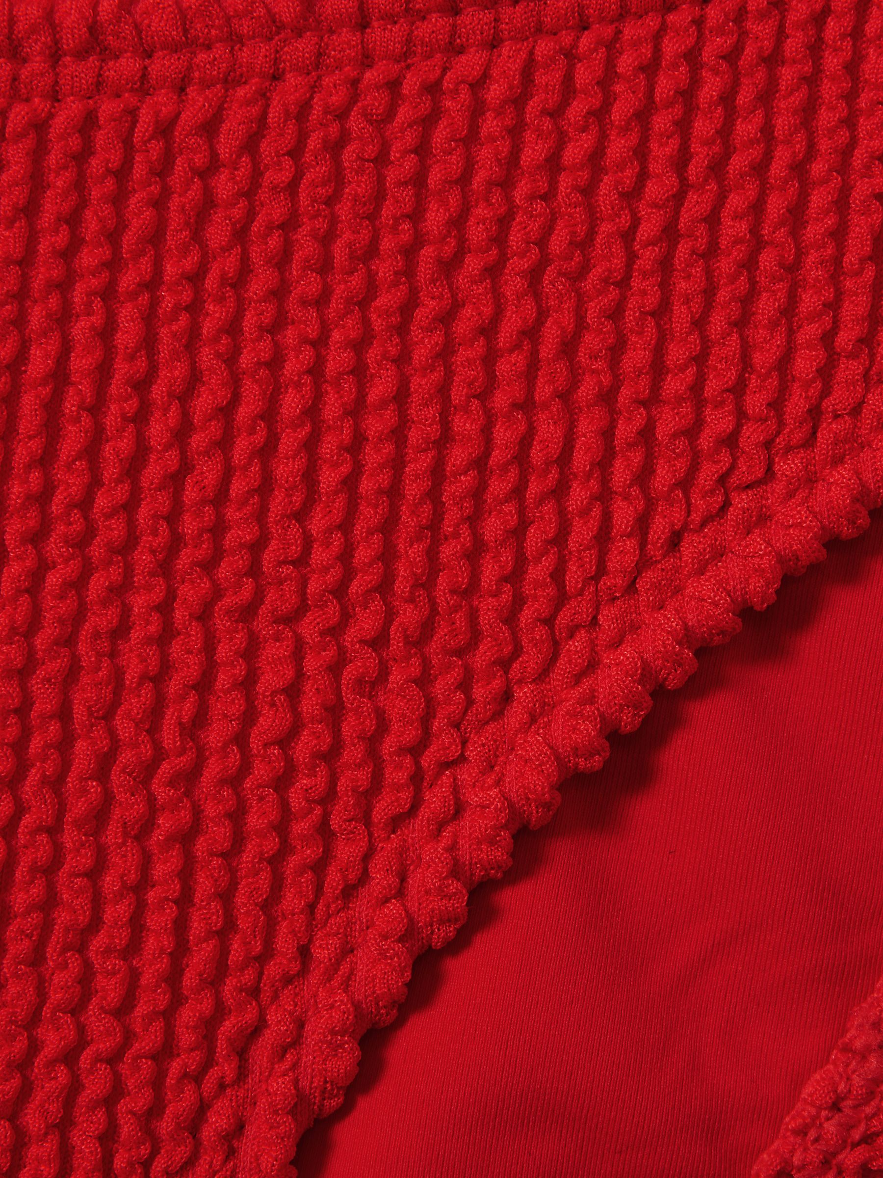 Good American Always Fits Textured Bikini Top in Bright Red - image 2
