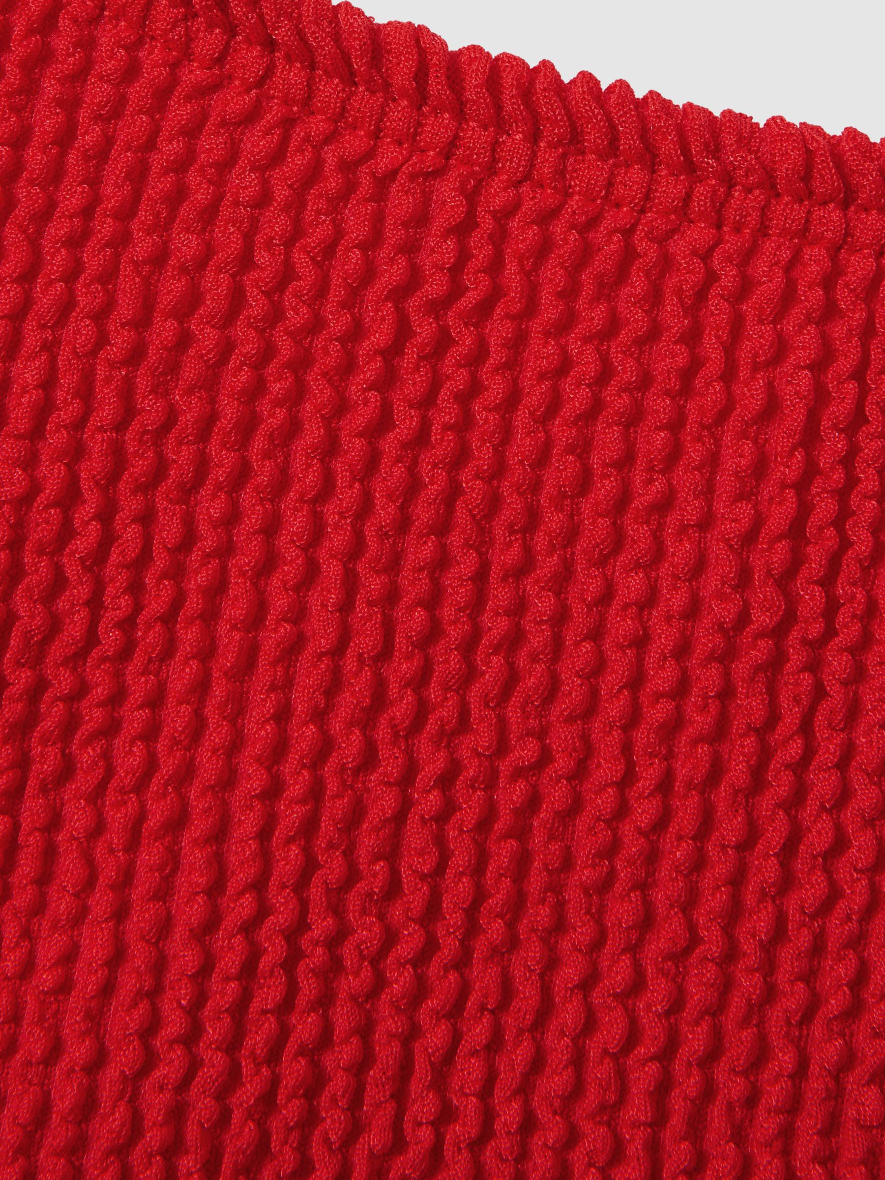 Good American Always Fits Textured Bikini Bottoms in Bright Red - Image 5 of 5