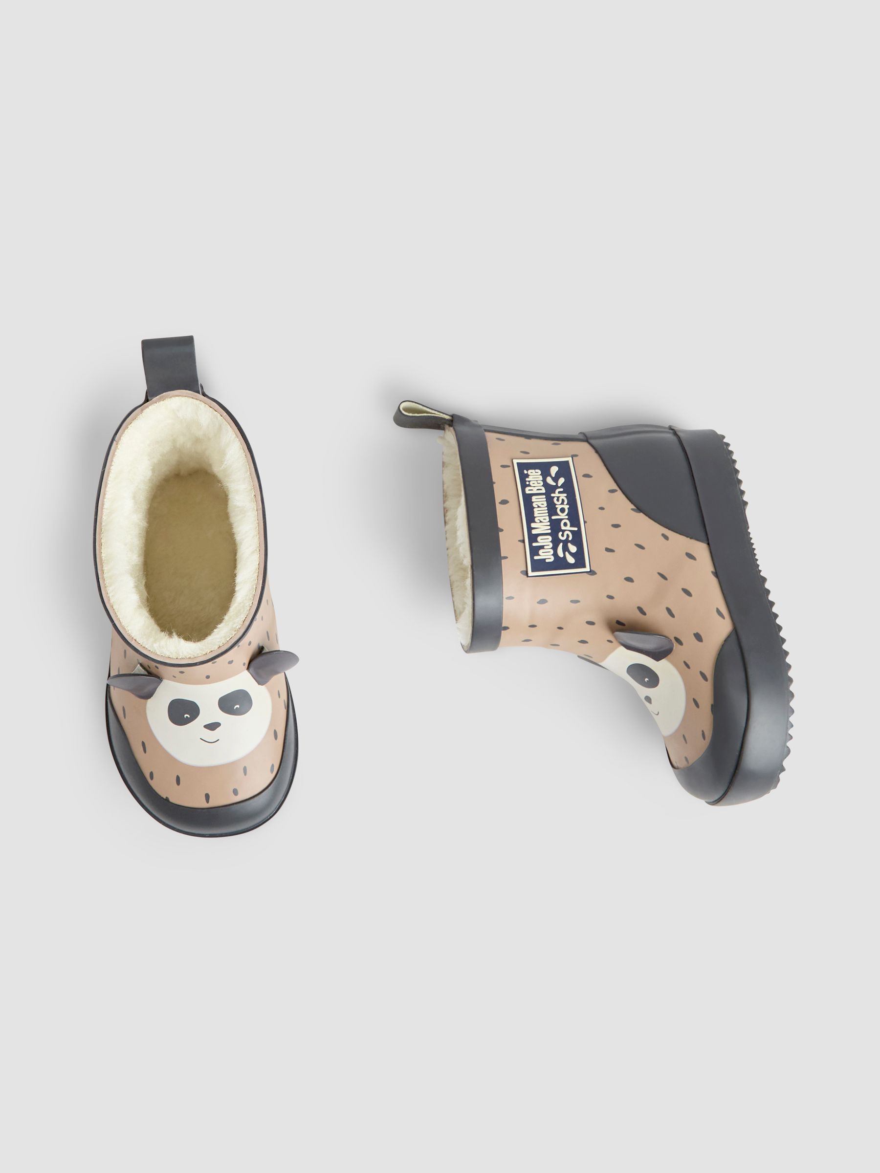 Ecru Cosy Lined Panda Ankle Wellies - Image 4 of 4