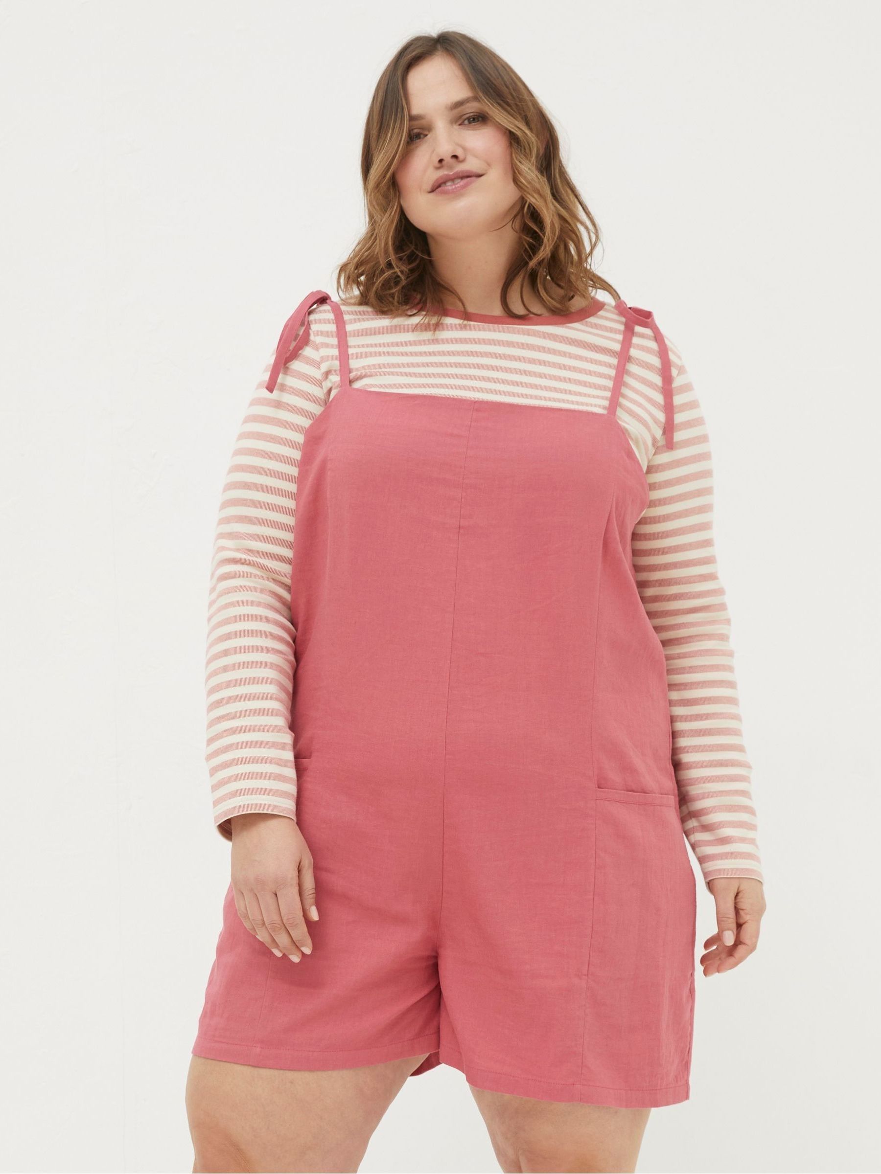 Hallie Pink Linen Blend Playsuit - Image 4 of 5