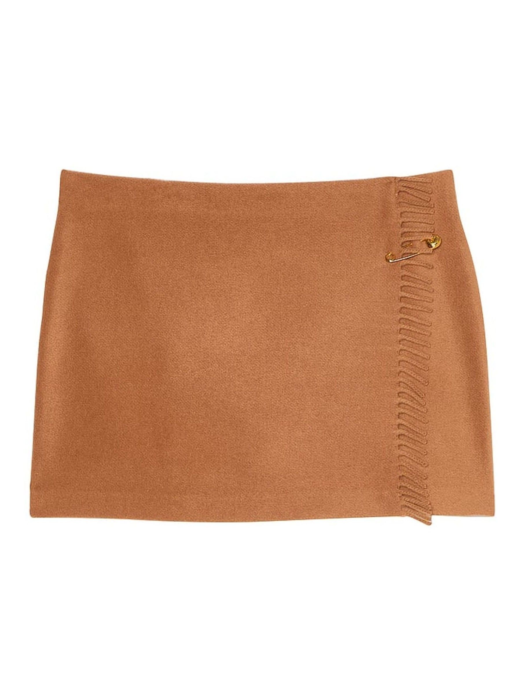 Toffee Brown Fringe Mini Skirt - Image 3 of 3