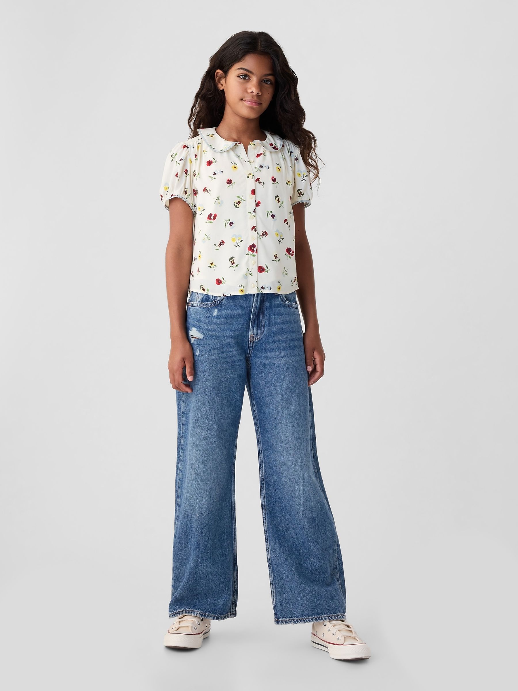 Cream DÔEN Floral Blouse (Kids) - Image 4 of 5