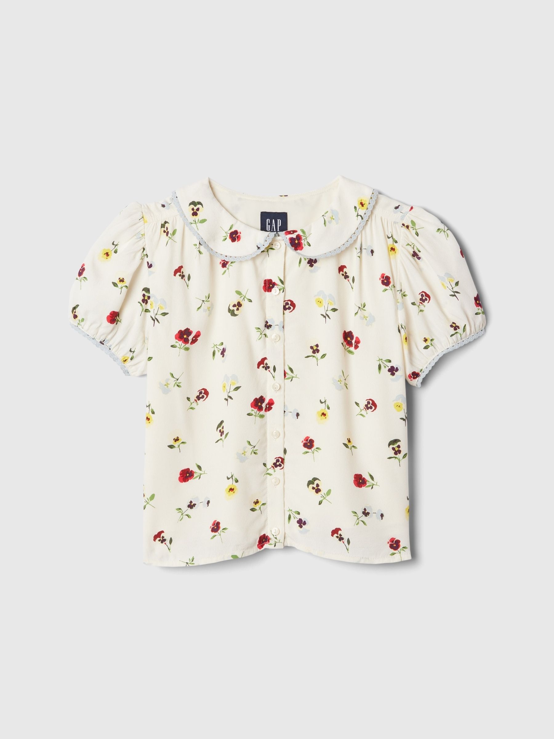Cream DÔEN Floral Blouse (Kids) - Image 5 of 5