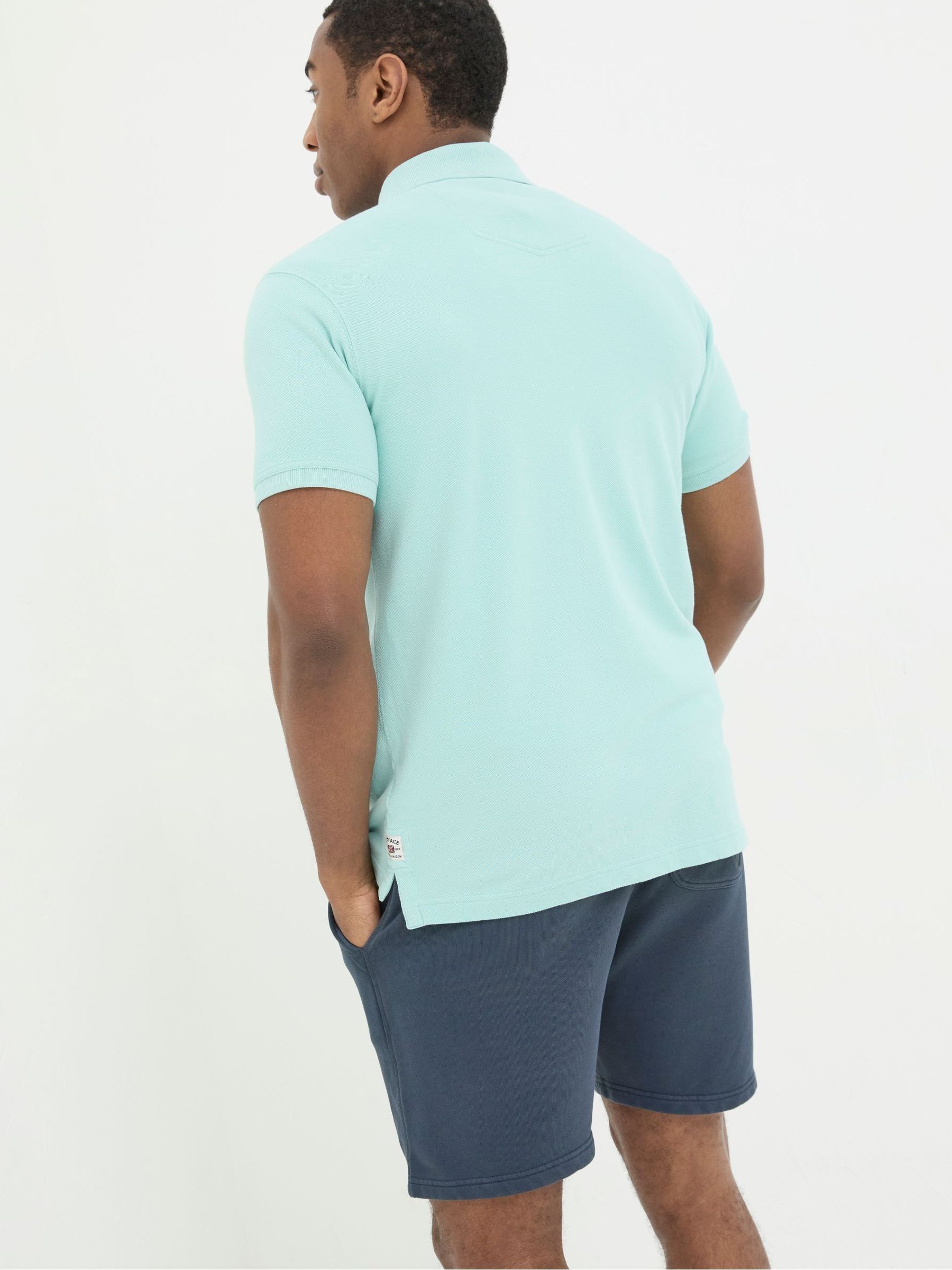 Turquoise Blue Pique Polo Shirt - Image 2 of 4