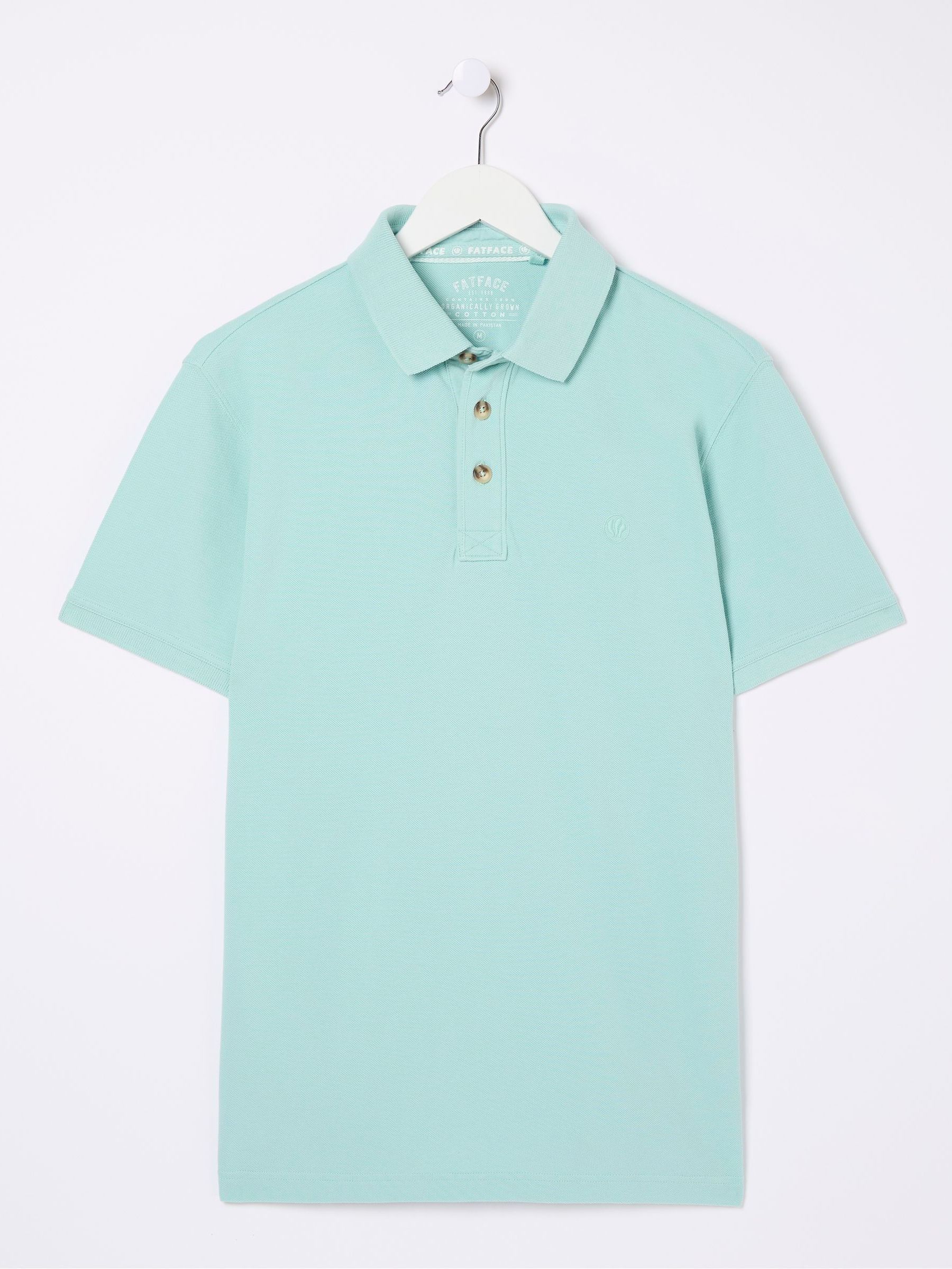 Turquoise Blue Pique Polo Shirt - Image 4 of 4