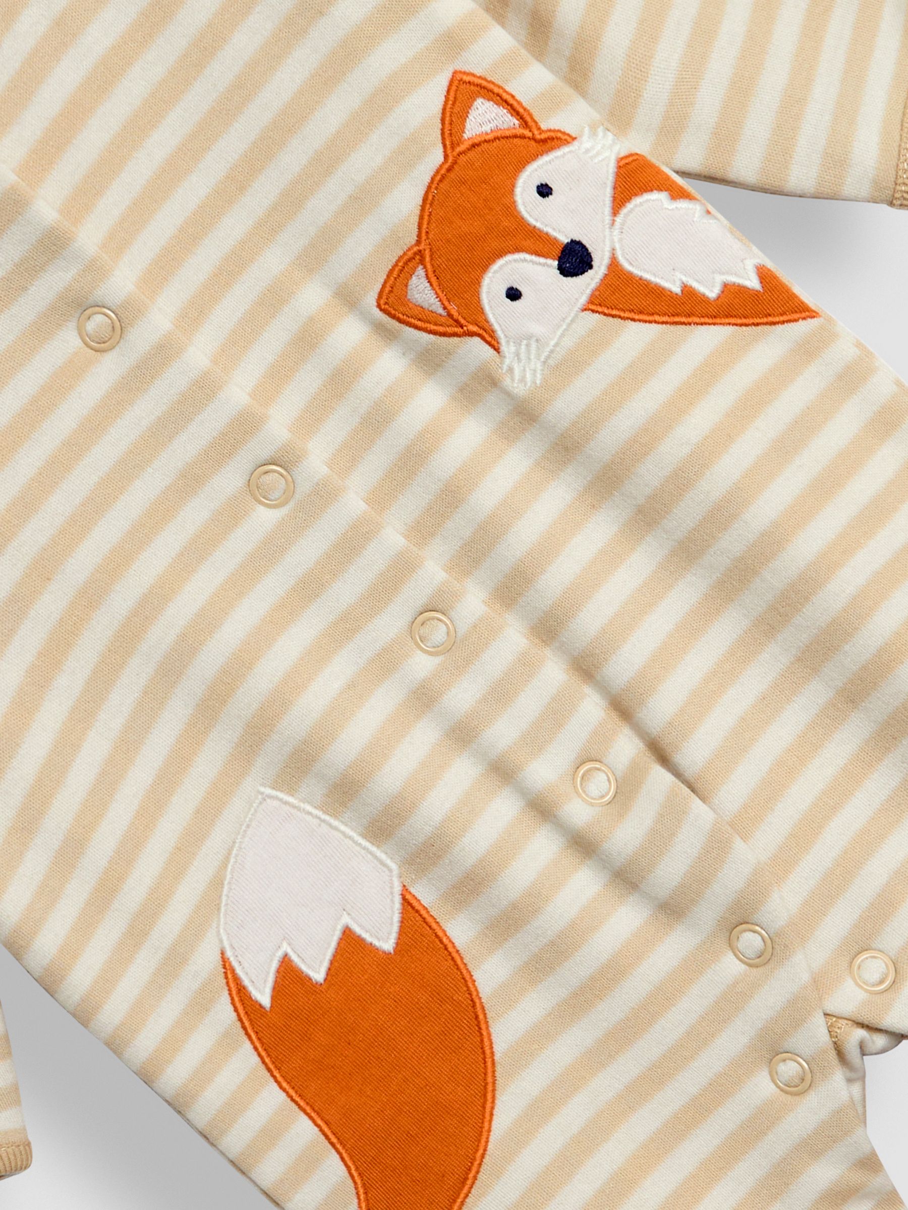 Natural Cotton Woodland Friends Appliqué Sleepsuit - Image 3 of 3